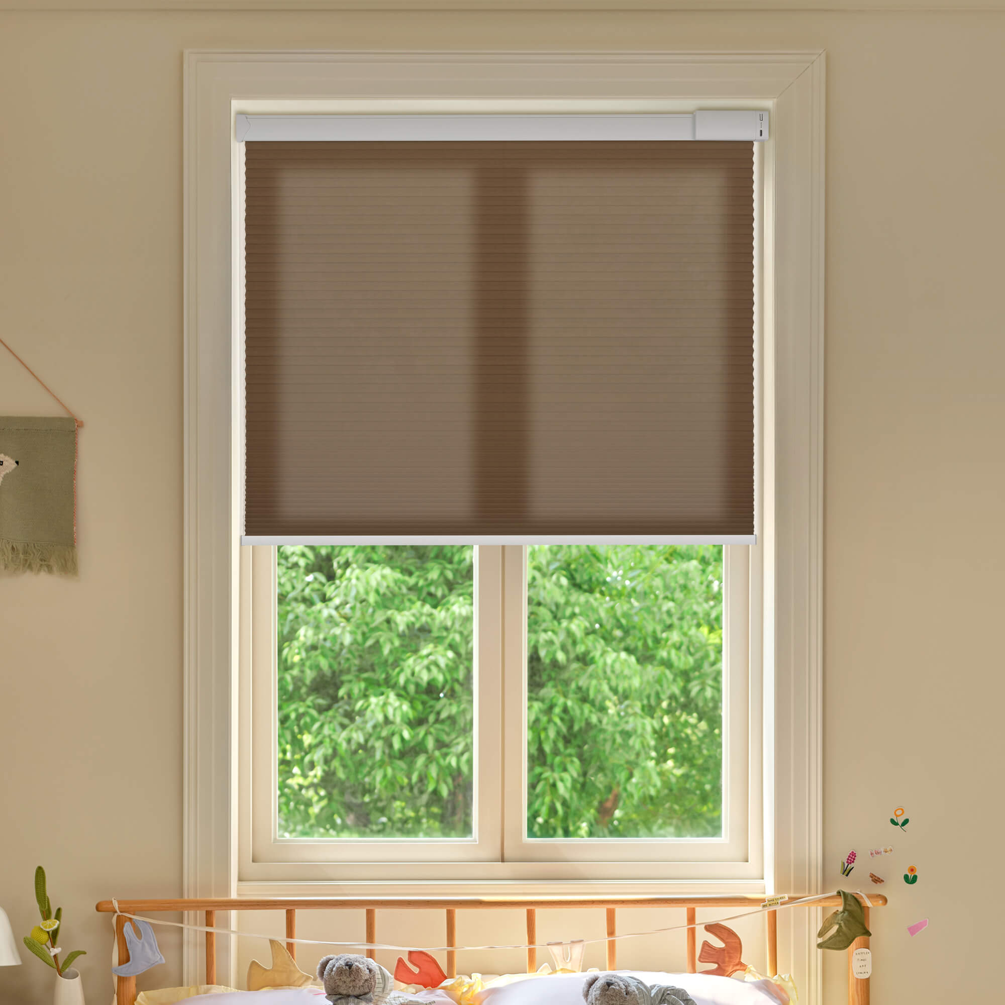 Allesin Select Motorized Light Filtering Honeycomb Shades