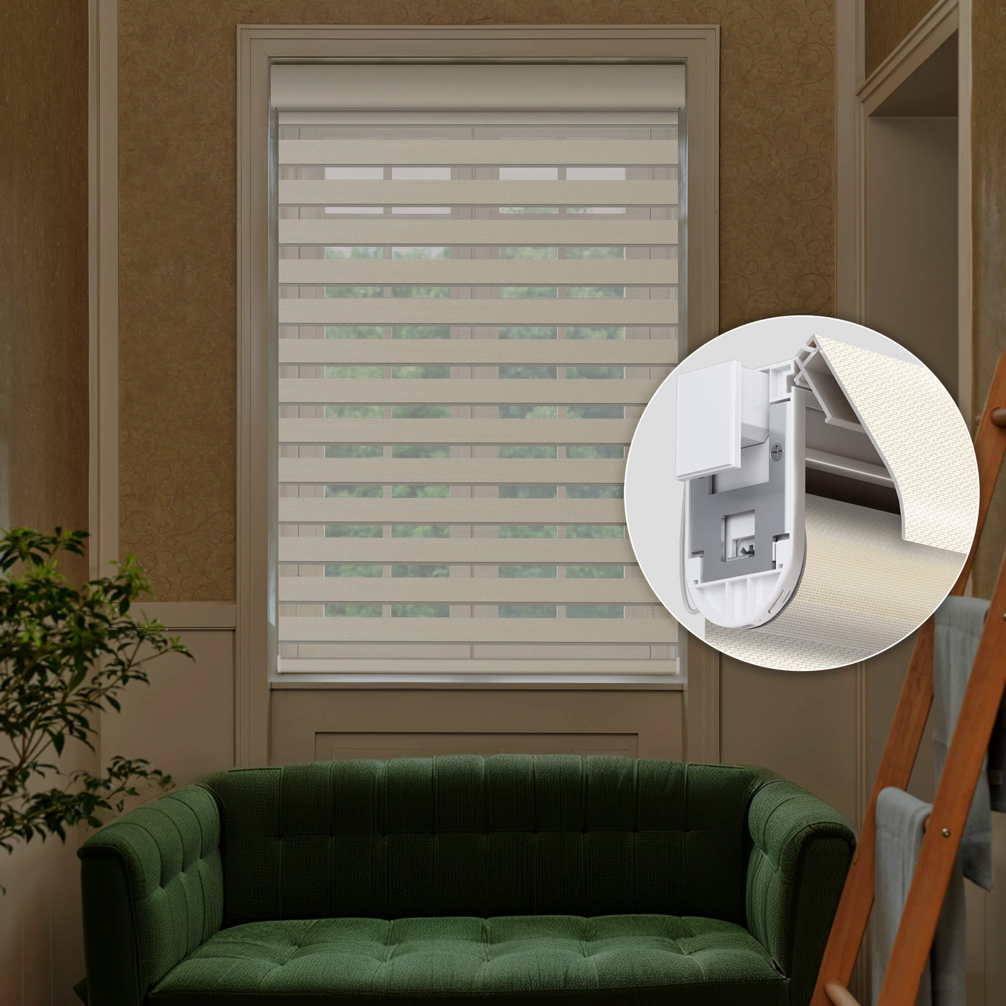 Allesin Prestige Motorized Zebra Shades