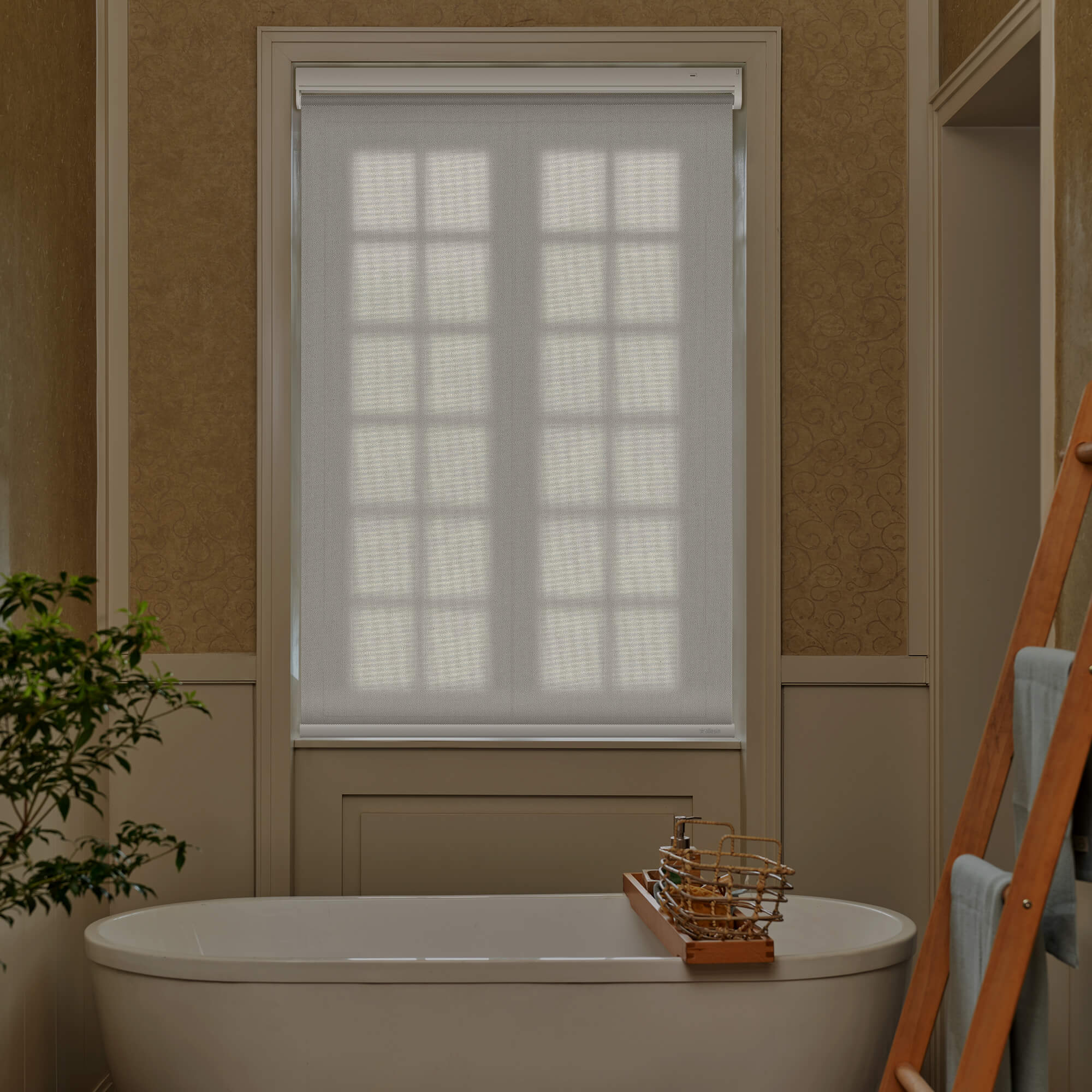 Allesin Best-Value Motorized Light Filtering Roller Shades