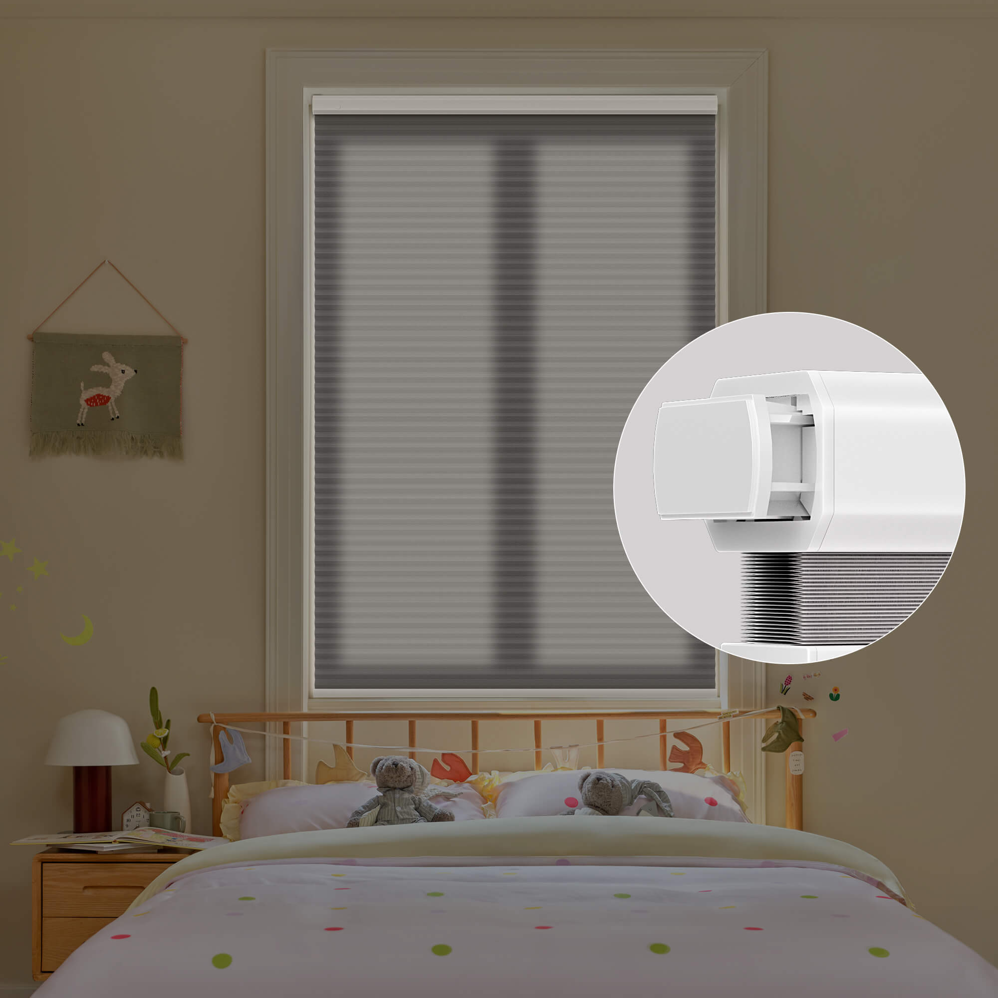 Allesin Prestige Motorized Light Filtering Honeycomb Shades