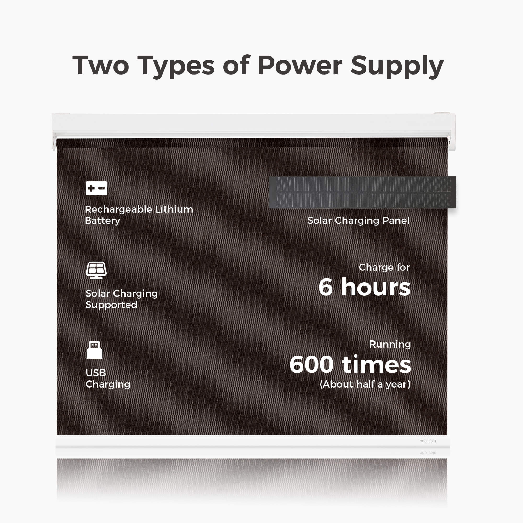 Allesin Best-Value Motorized Light Filtering Roller Shades