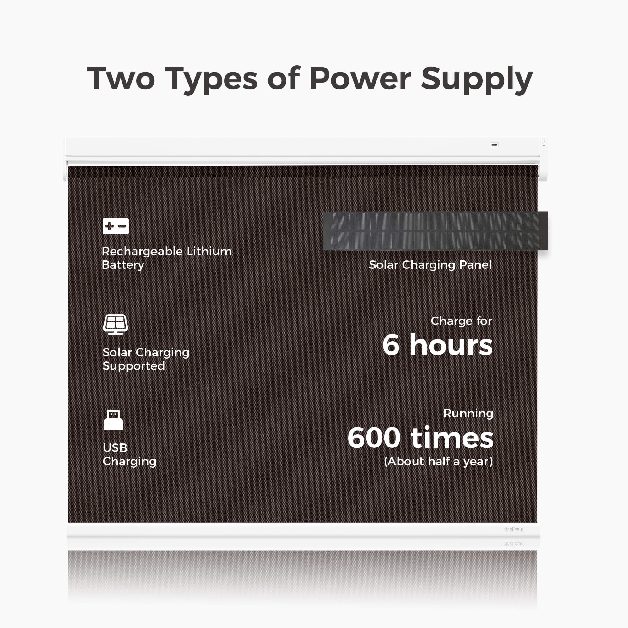 Allesin Best-Value Motorized Light Filtering Roller Shades