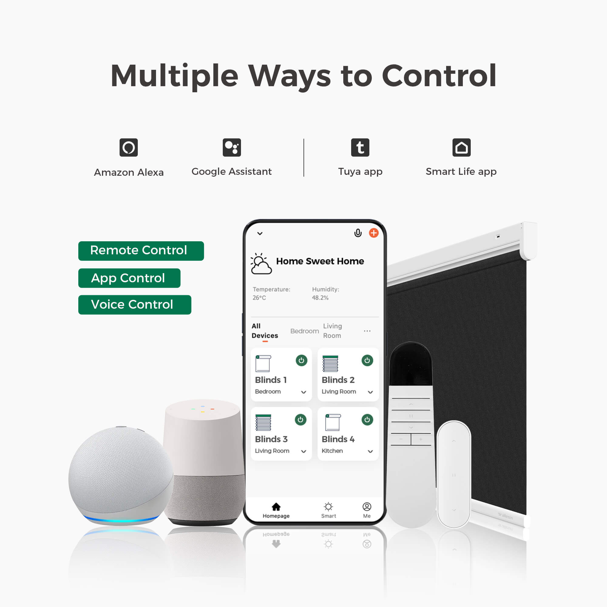 Allesin Best-Value Motorized Light Filtering Roller Shades