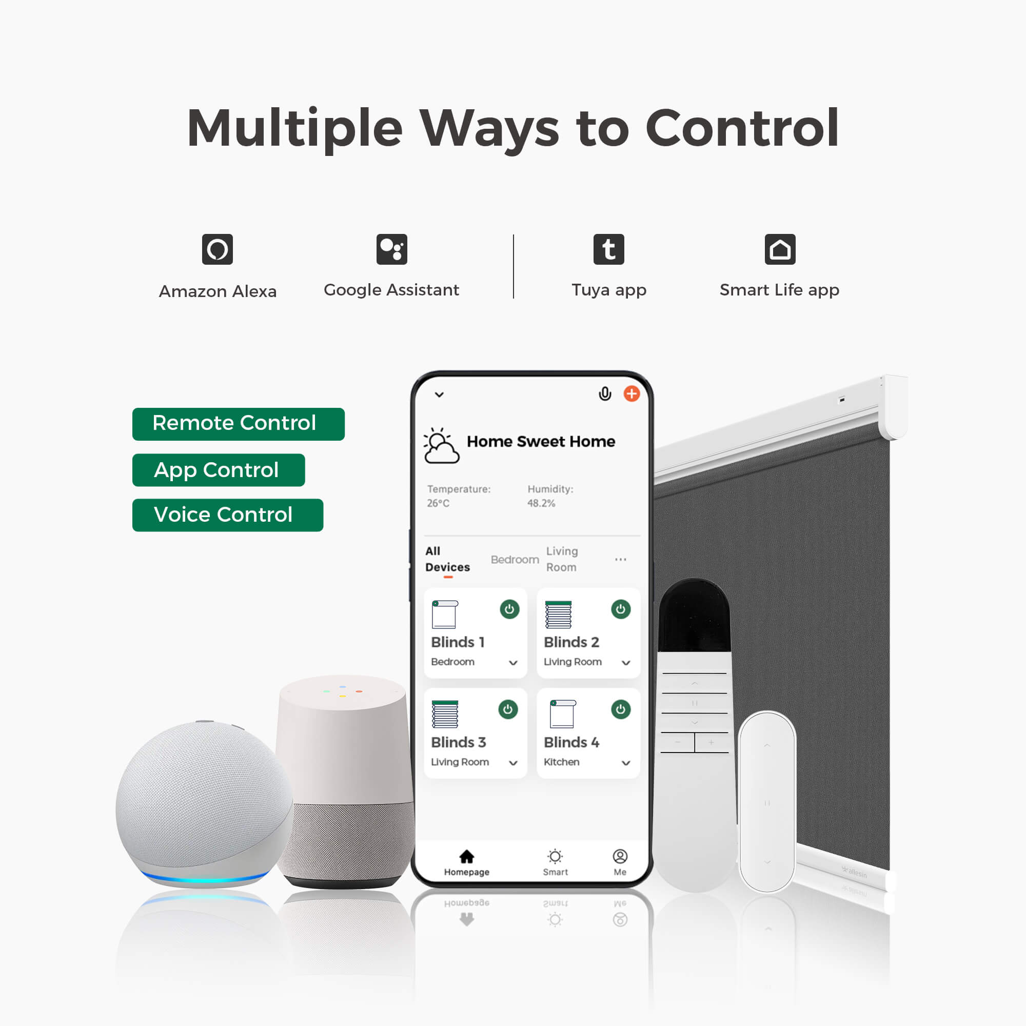 Allesin Best-Value Motorized Light Filtering Roller Shades