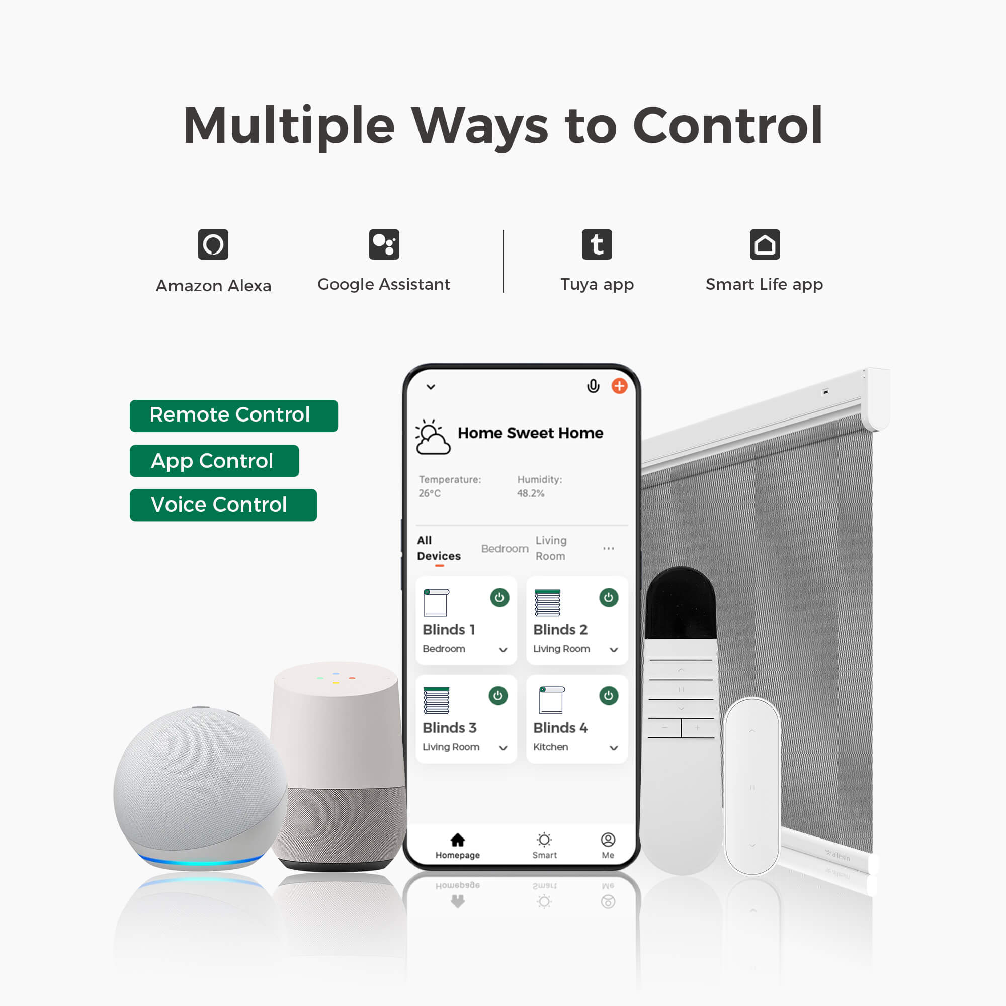 Allesin Best-Value Motorized Light Filtering Roller Shades