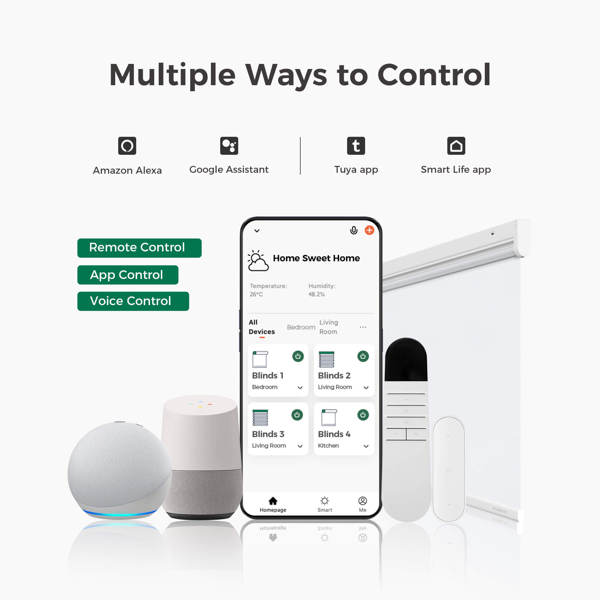 Allesin Best-Value Motorized Light Filtering Roller Shades