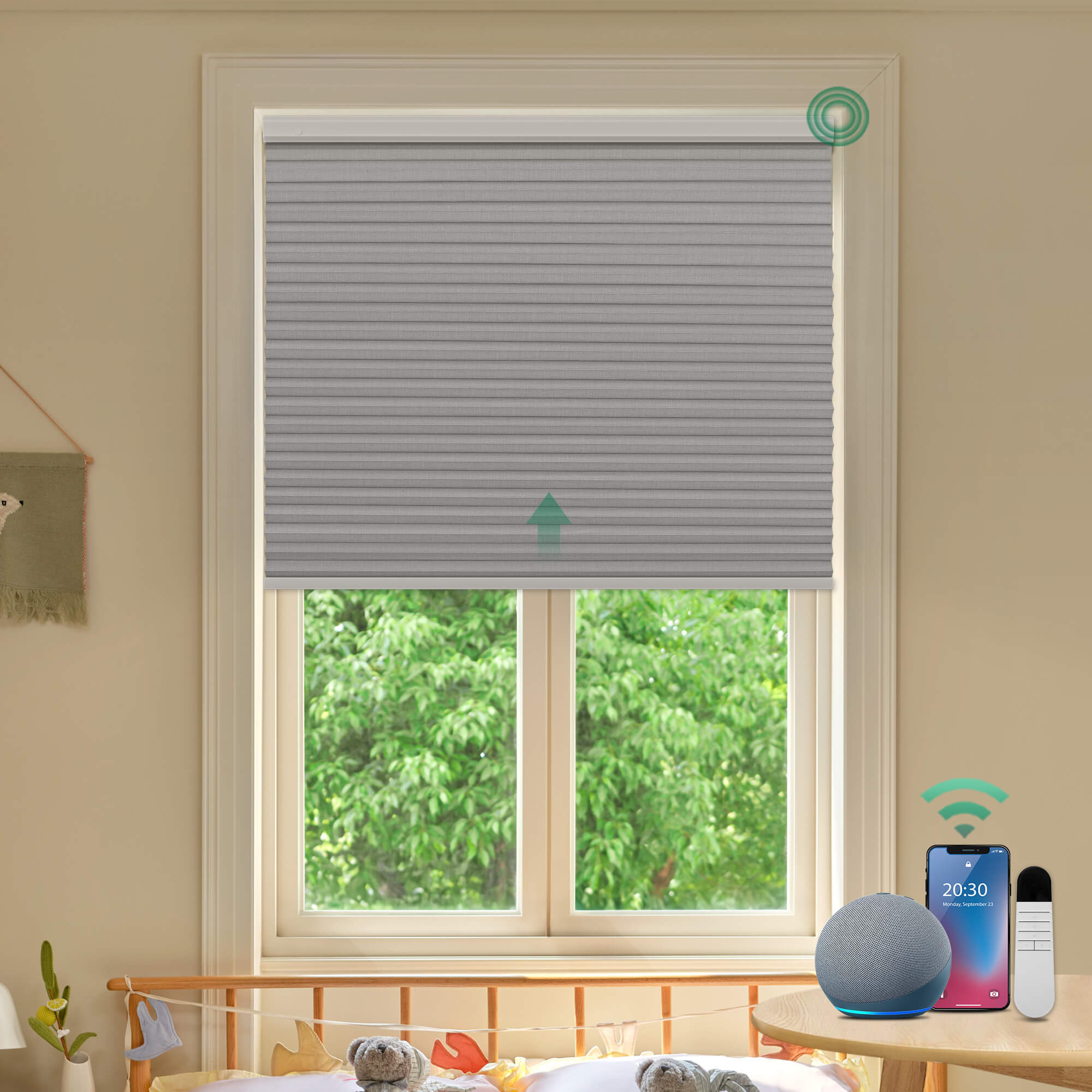 Allesin Prestige Motorized Blackout Honeycomb Shades