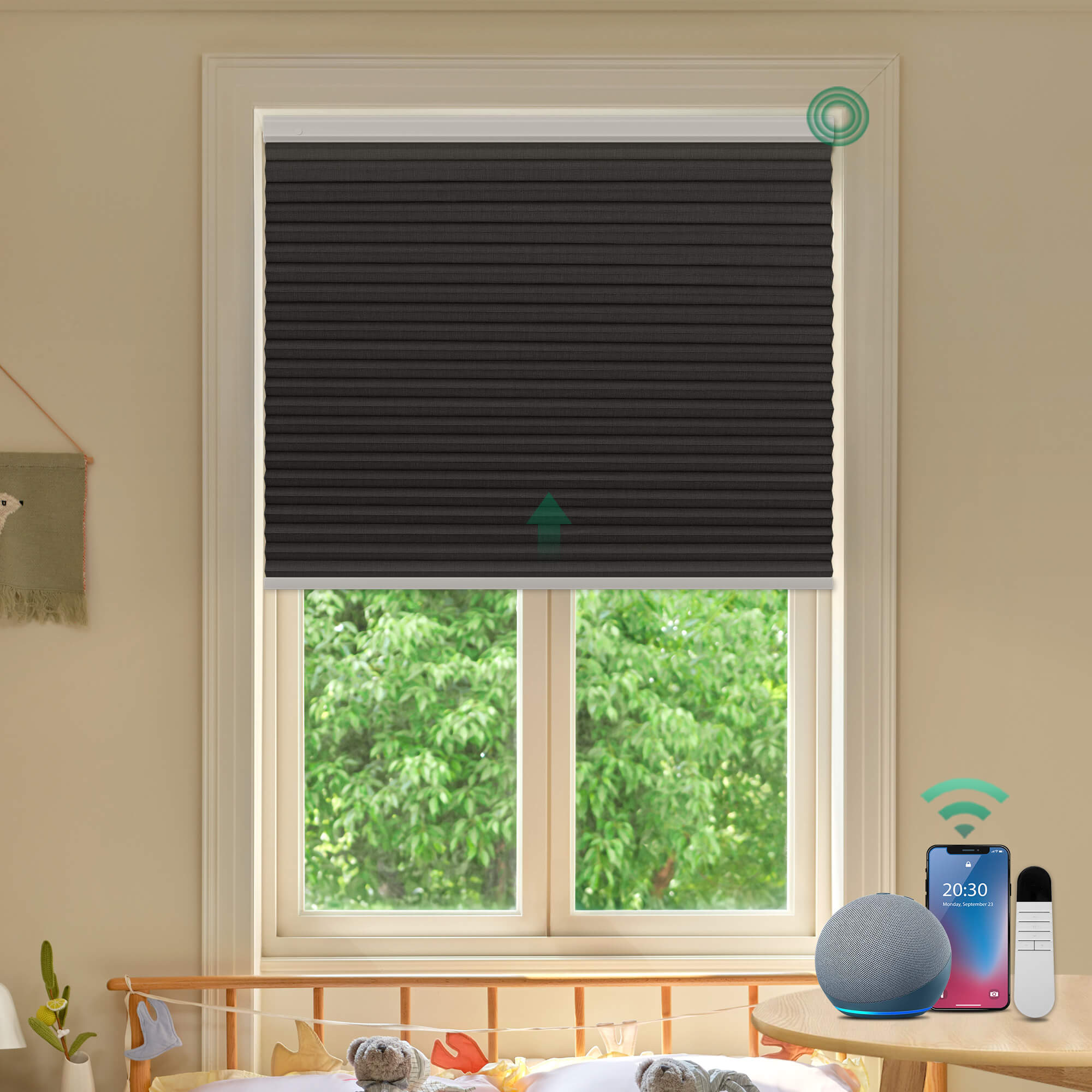 Allesin Prestige Motorized Blackout Honeycomb Shades