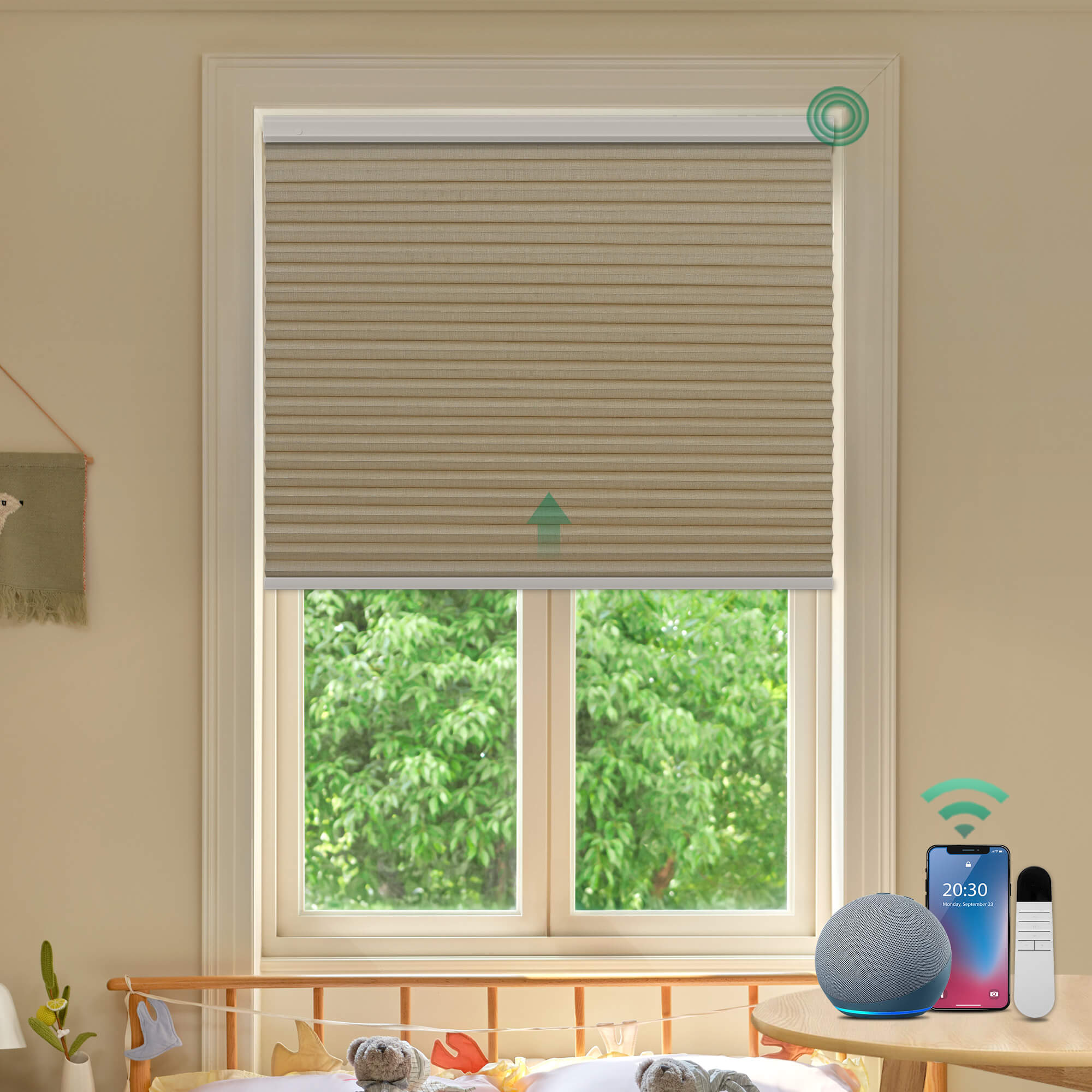 Allesin Prestige Motorized Blackout Honeycomb Shades