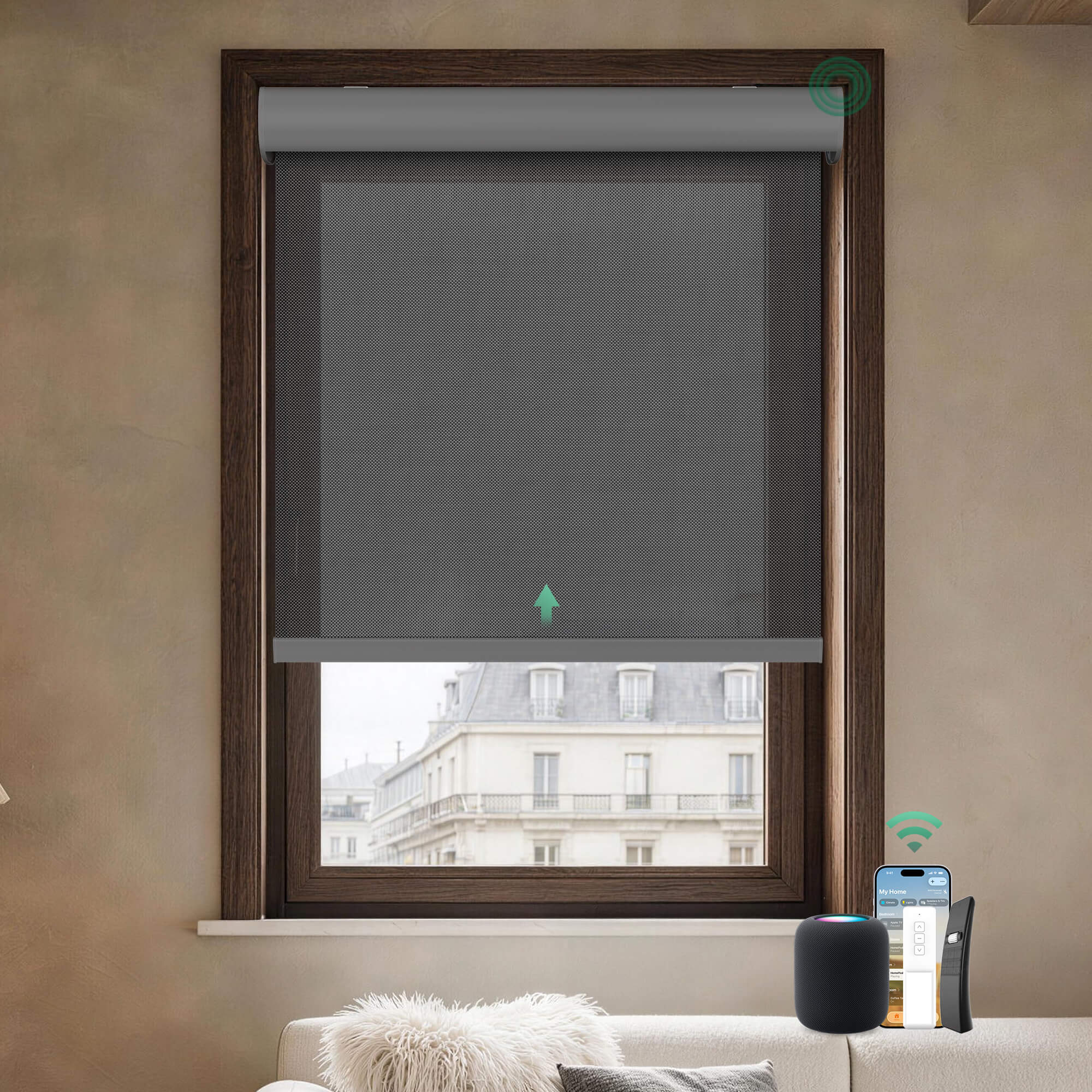 Allesin Motorized Solar Roller Shades | Stylish Series