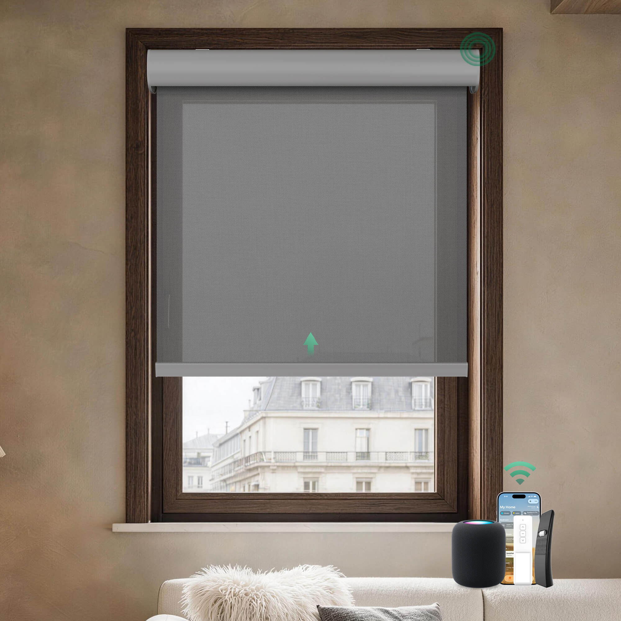 Allesin Motorized Solar Roller Shades | Stylish Series
