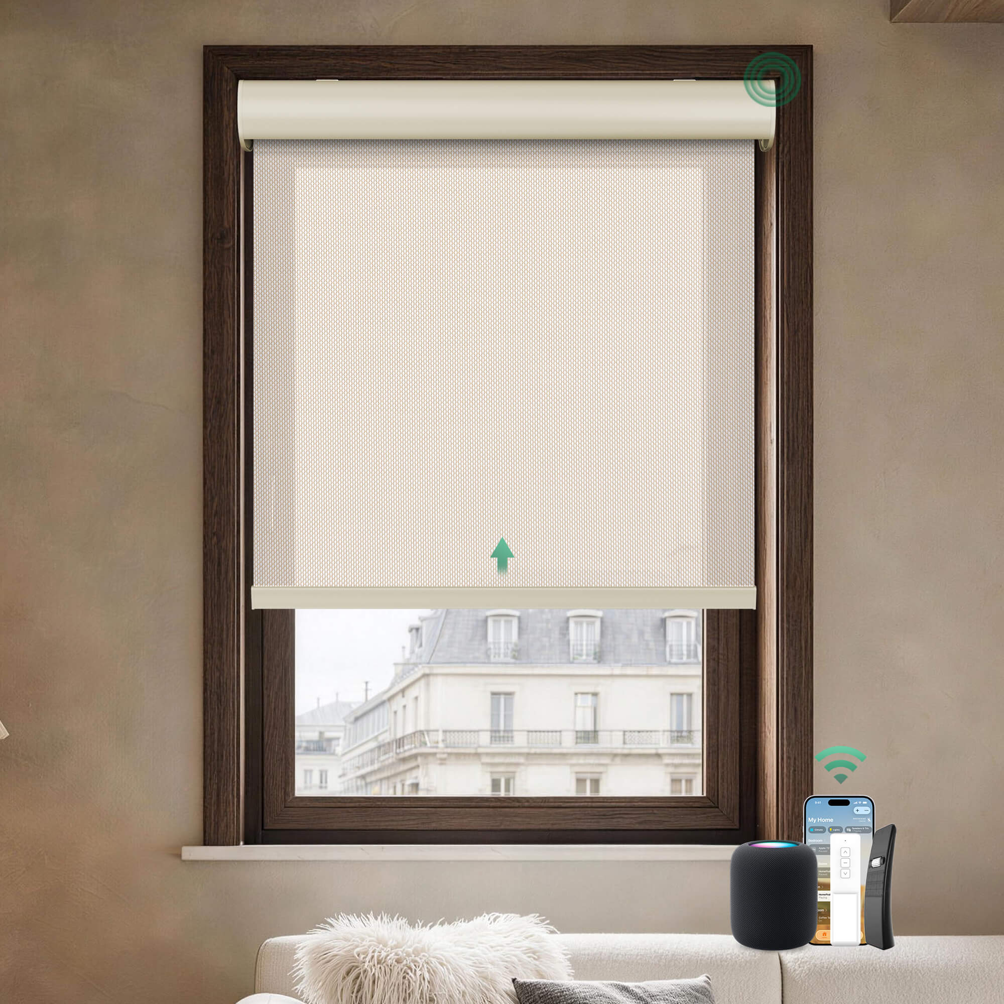 Allesin Motorized Solar Roller Shades | Stylish Series
