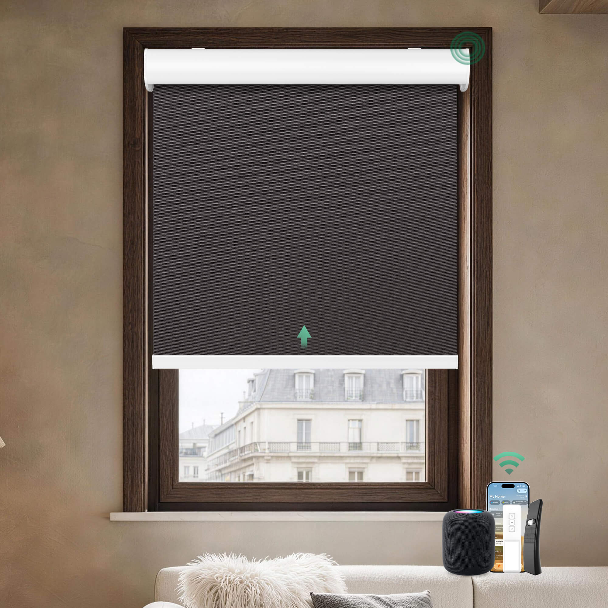 Allesin Motorized Solar Roller Shades | Stylish Series