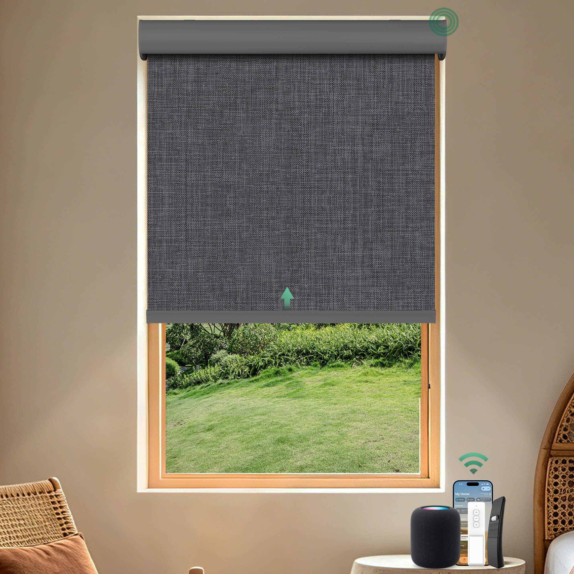Allesin Motorized Blackout Roller Shades | Stylish Series