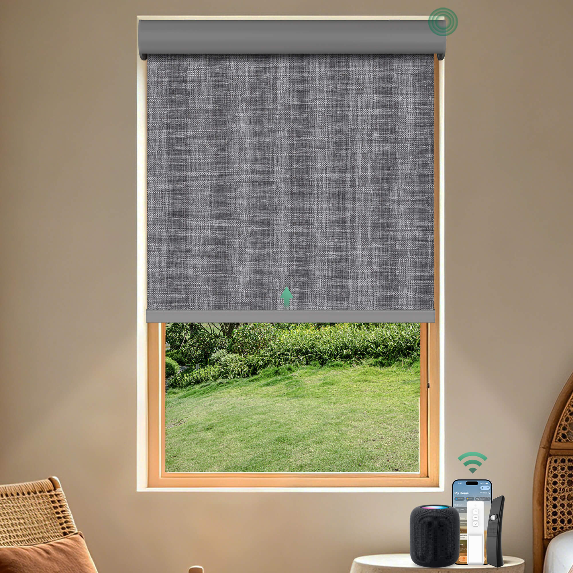 Allesin Motorized Blackout Roller Shades | Stylish Series