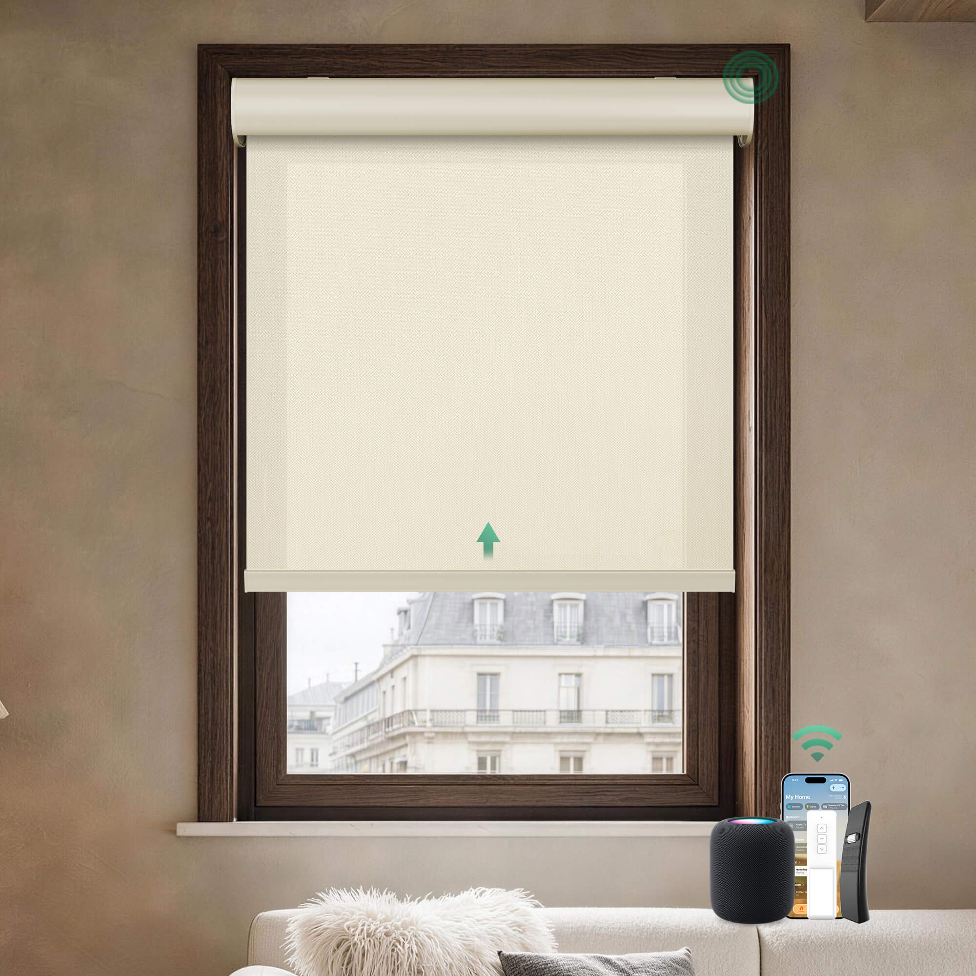 Allesin Motorized Solar Roller Shades | Stylish Series