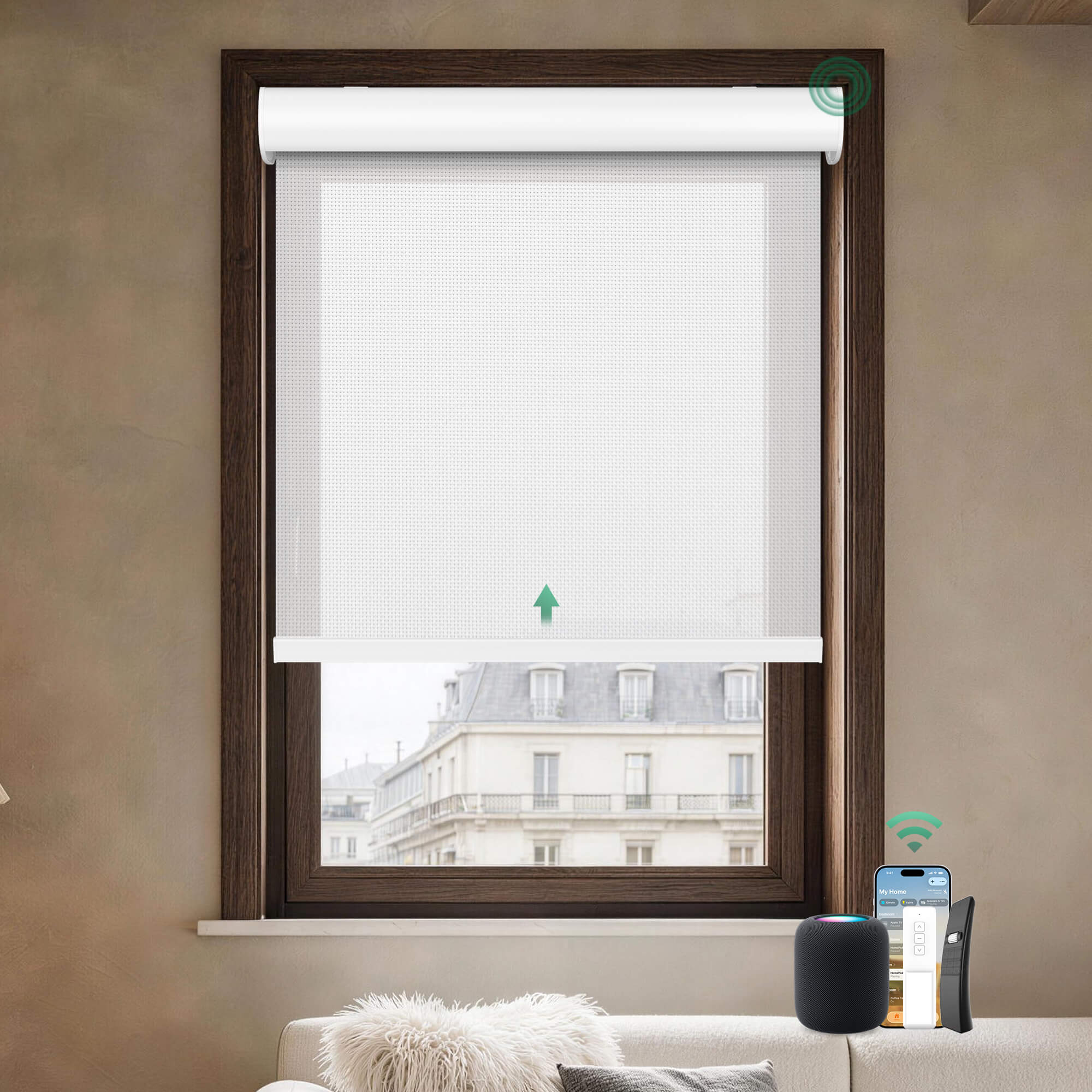 Allesin Motorized Solar Roller Shades | Stylish Series