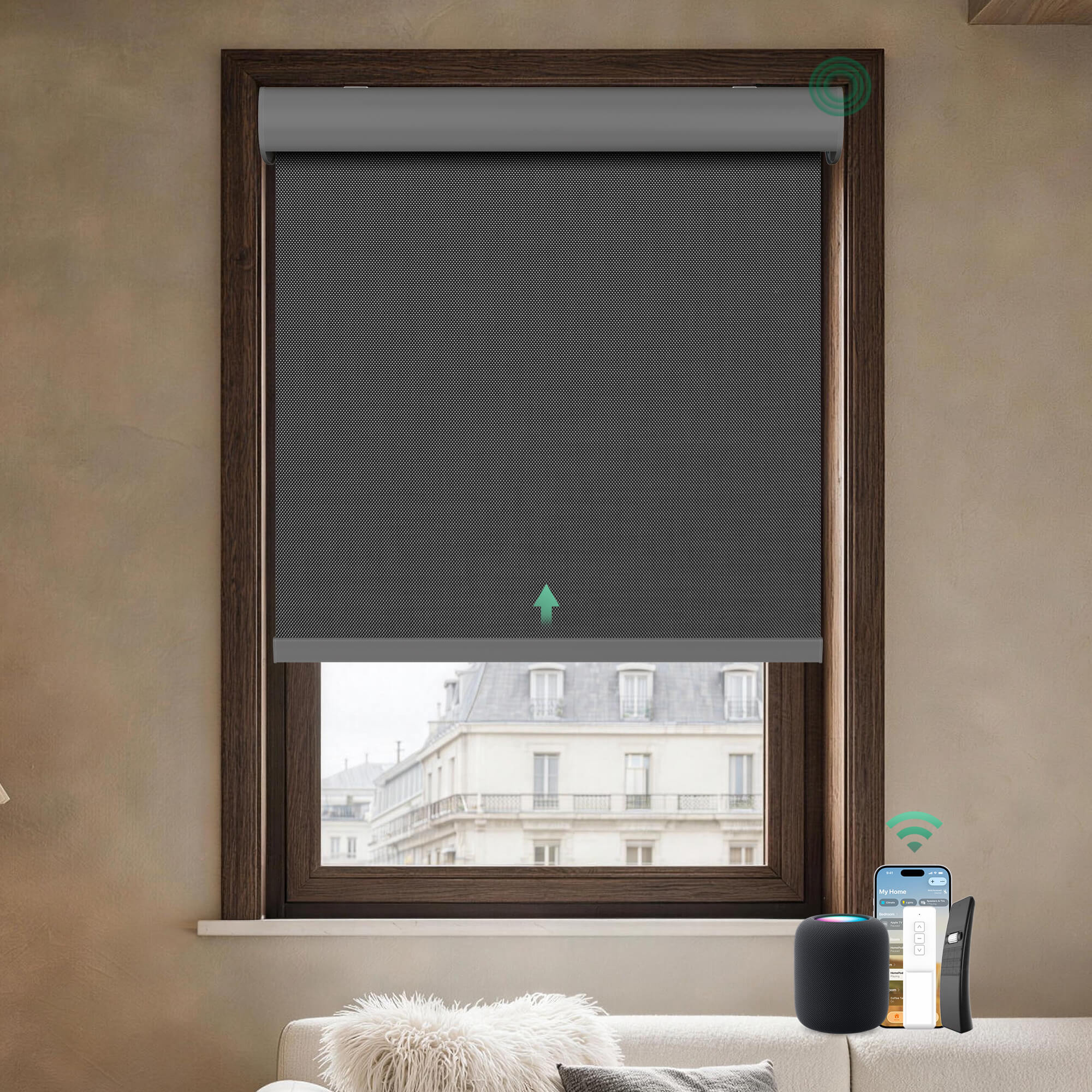 Allesin Motorized Solar Roller Shades | Stylish Series
