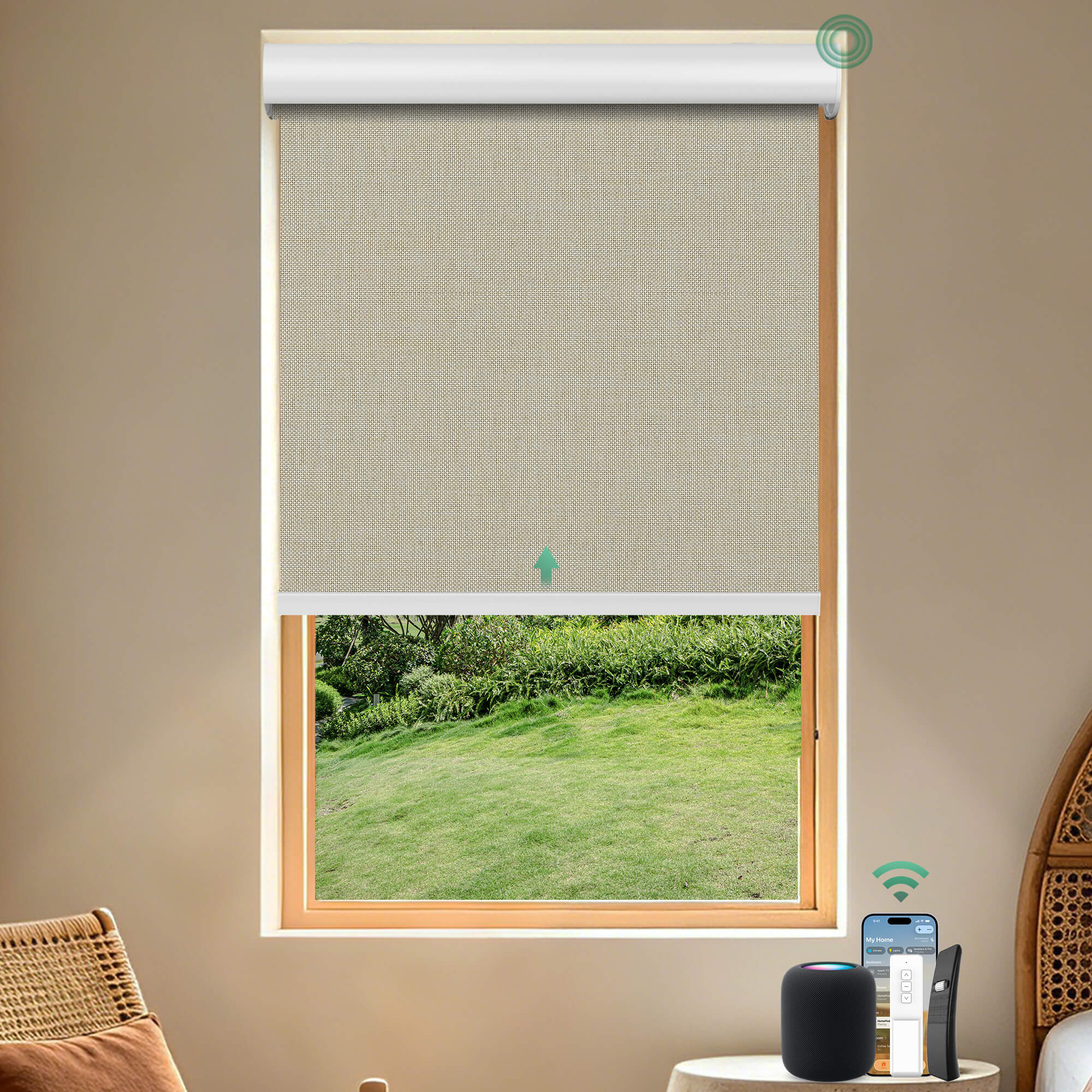 Allesin Motorized Blackout Roller Shades | Stylish Series