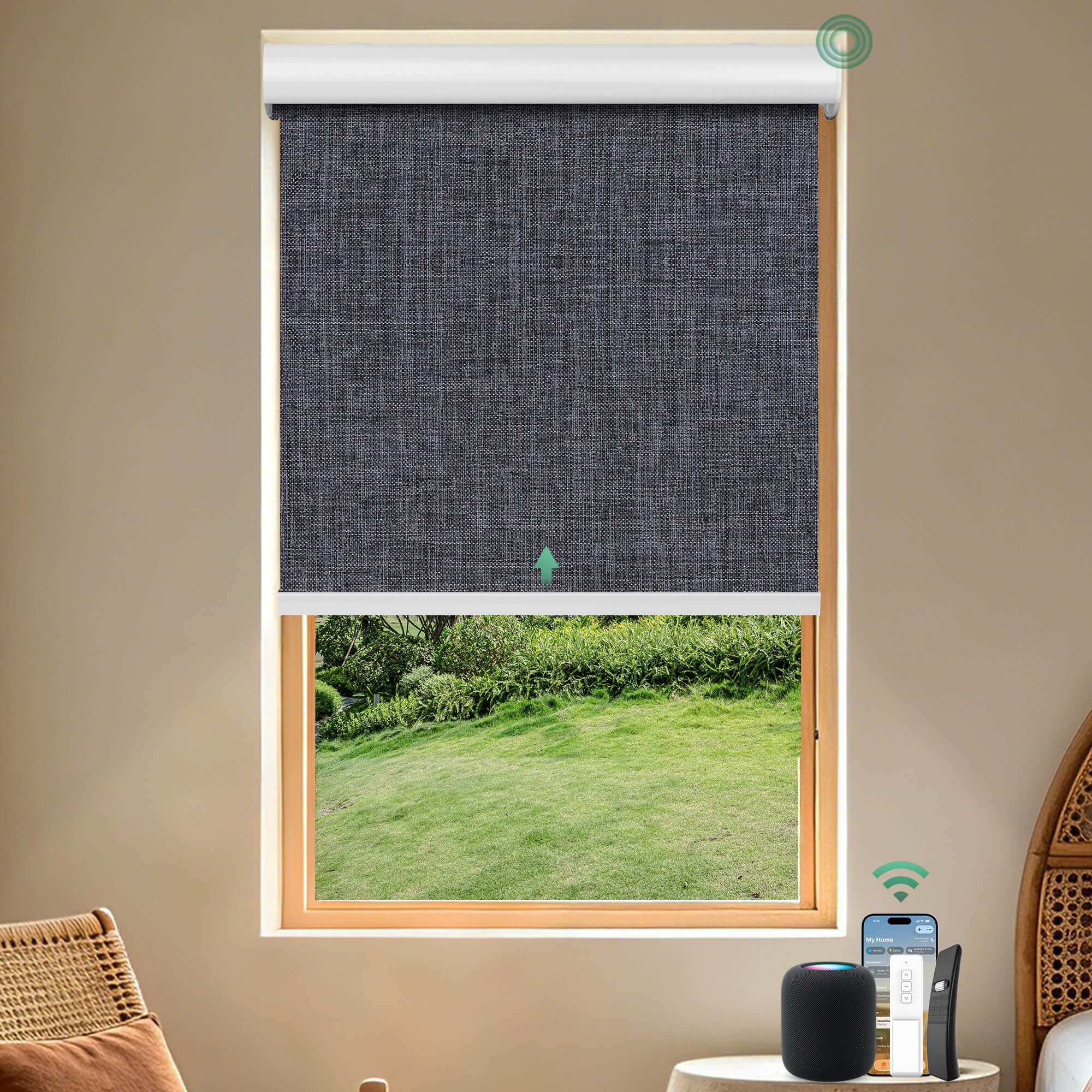 Allesin Motorized Blackout Roller Shades | Stylish Series