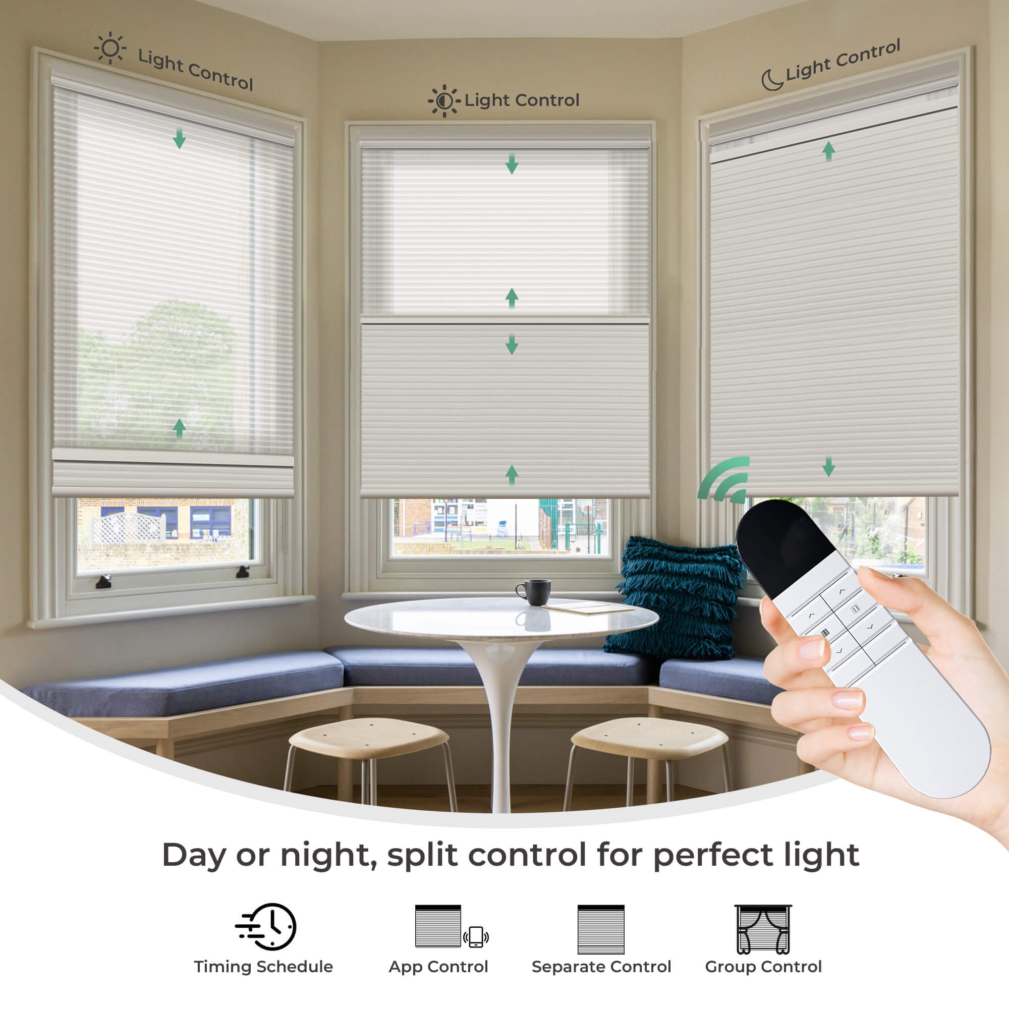 Allesin Prestige Motorized Day/Night Honeycomb Shades