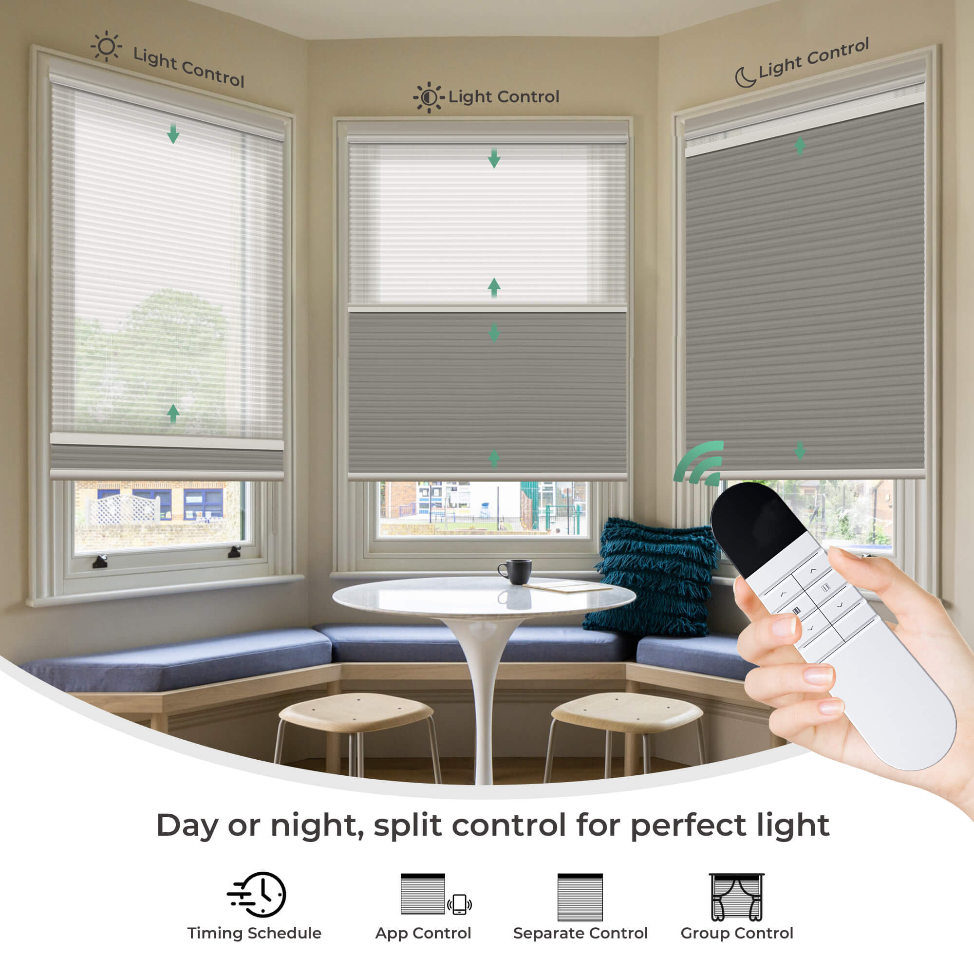 Allesin Prestige Motorized Day/Night Honeycomb Shades