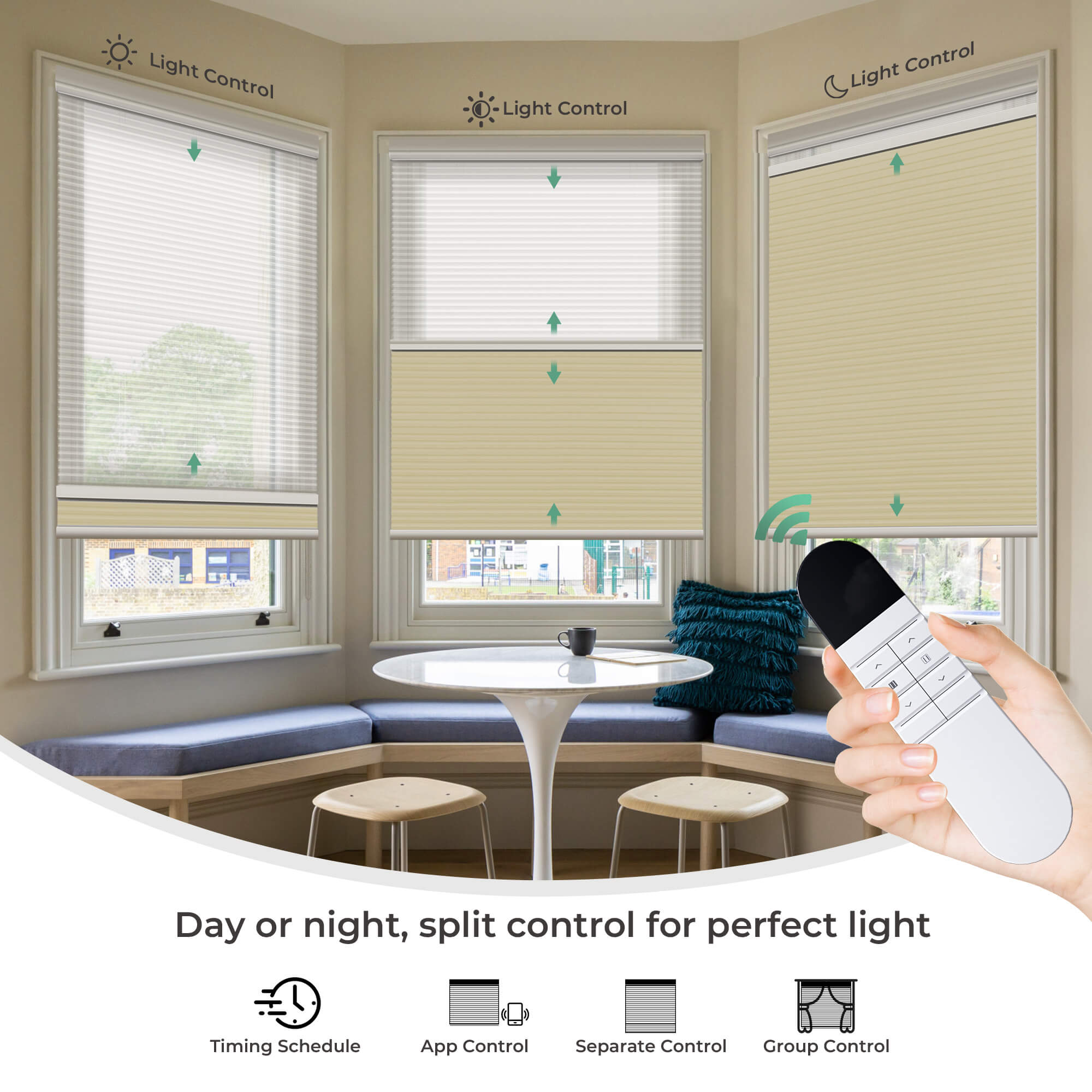 Allesin Prestige Motorized Day/Night Honeycomb Shades