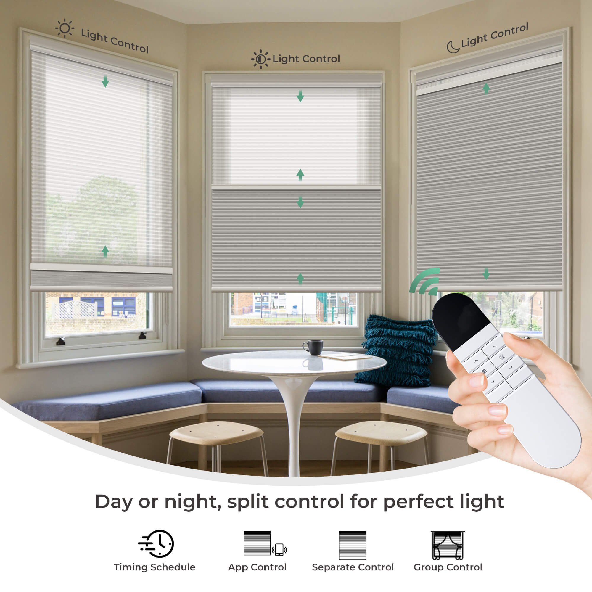 Allesin Prestige Motorized Day/Night Honeycomb Shades