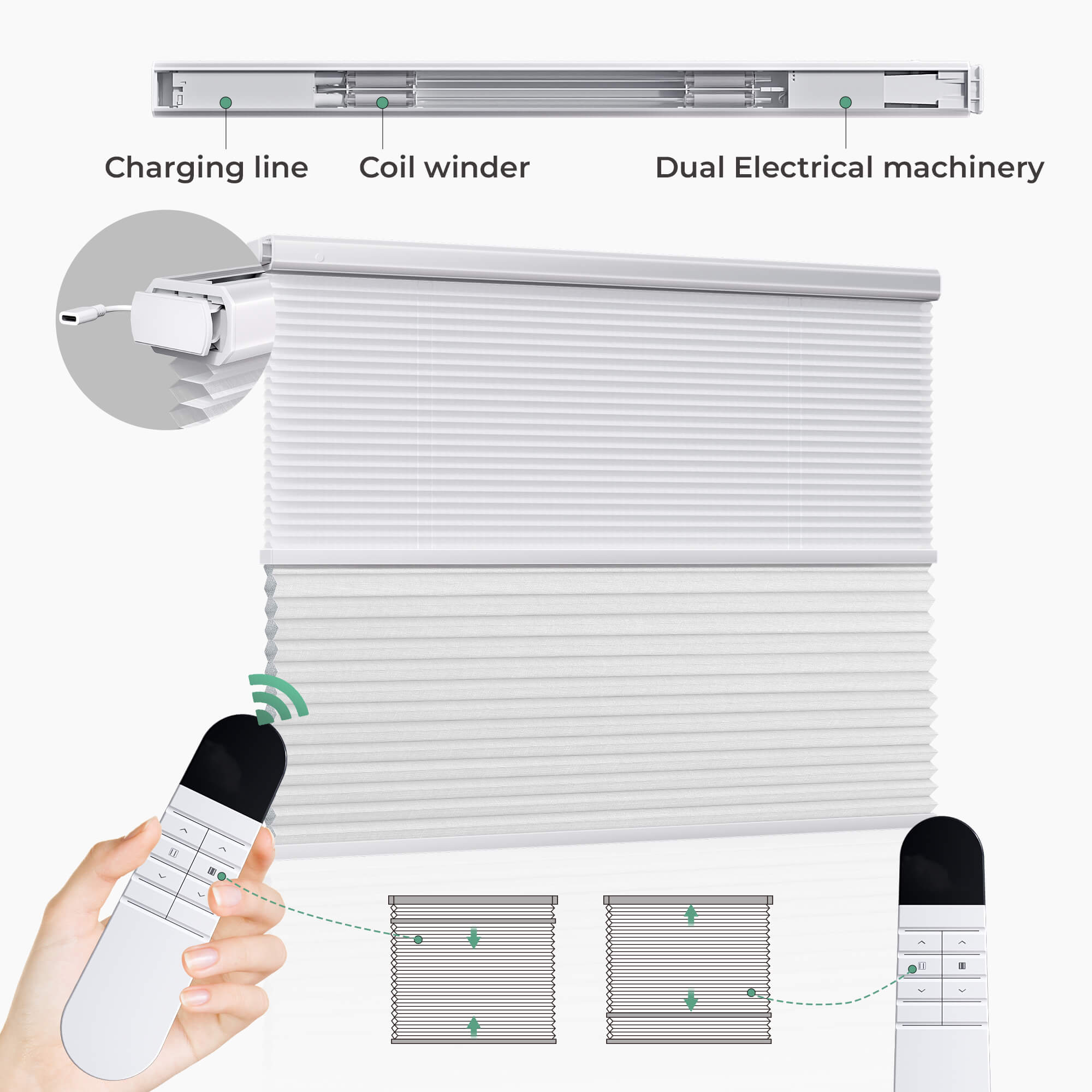 Allesin Prestige Motorized Day/Night Honeycomb Shades