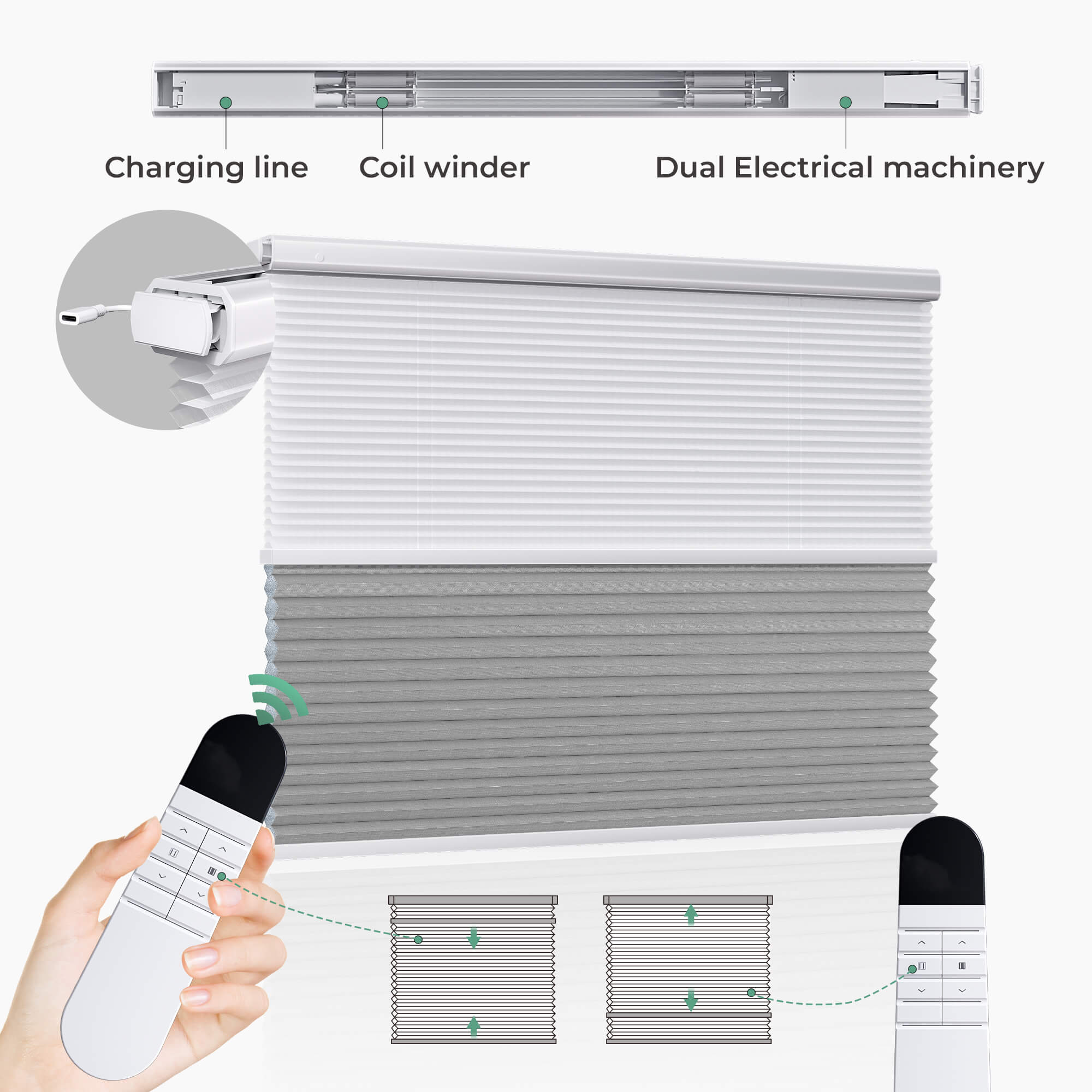 Allesin Prestige Motorized Day/Night Honeycomb Shades