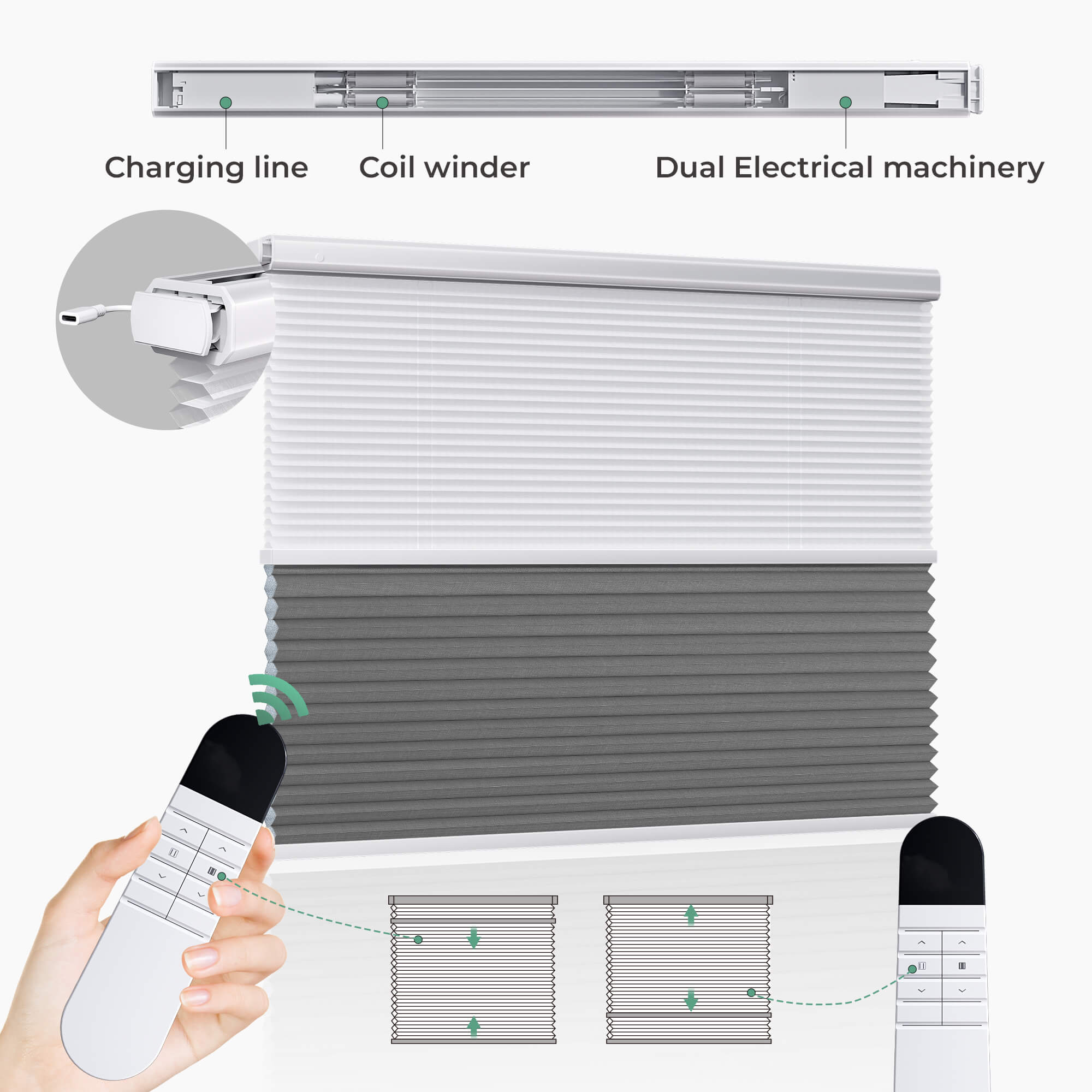 Allesin Prestige Motorized Day/Night Honeycomb Shades