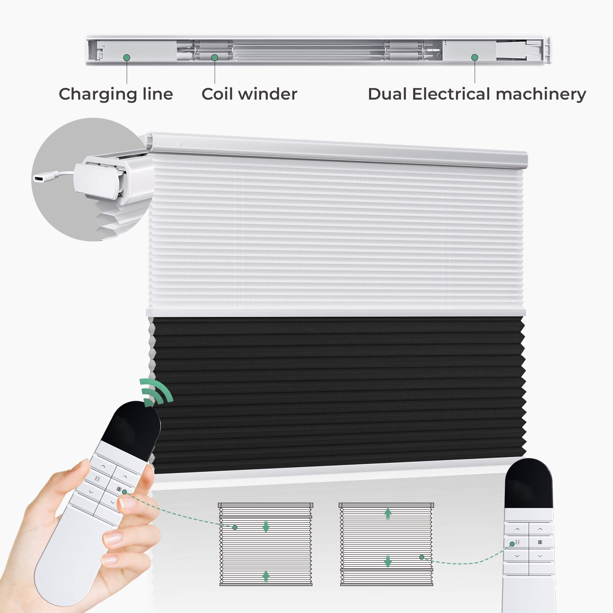 Allesin Prestige Motorized Day/Night Honeycomb Shades
