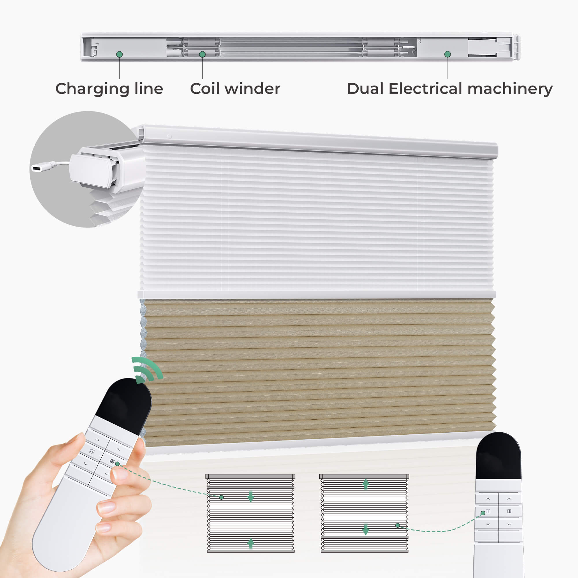 Allesin Prestige Motorized Day/Night Honeycomb Shades