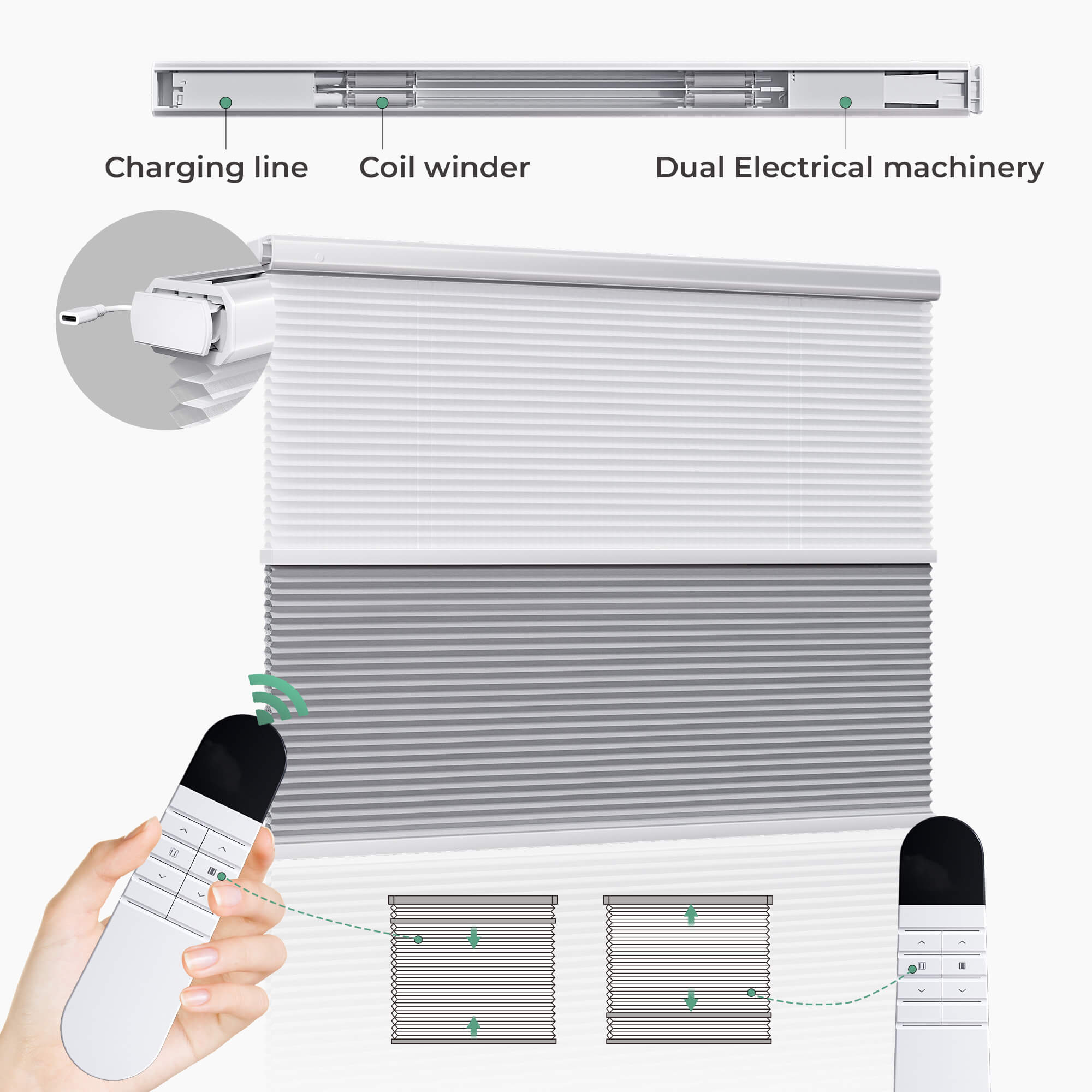 Allesin Prestige Motorized Day/Night Honeycomb Shades