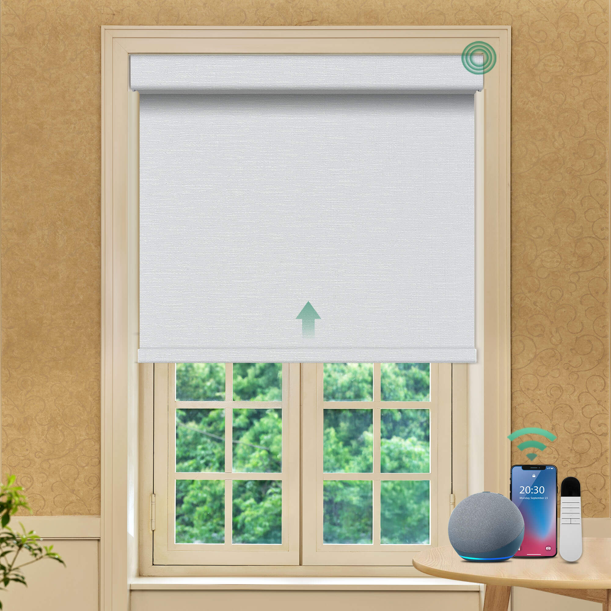 Allesin No-Drill Motorized Roller Shades | Blackout