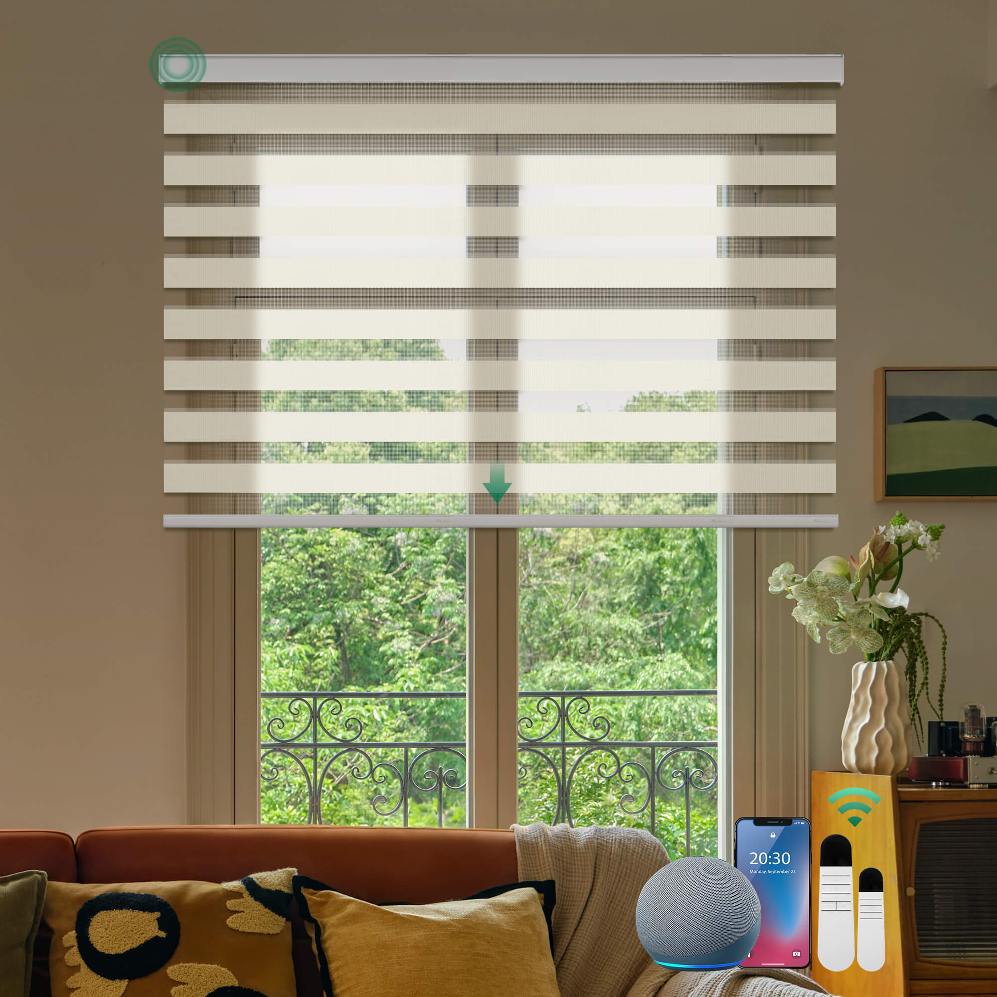 Allesin Motorized Zebra Shades