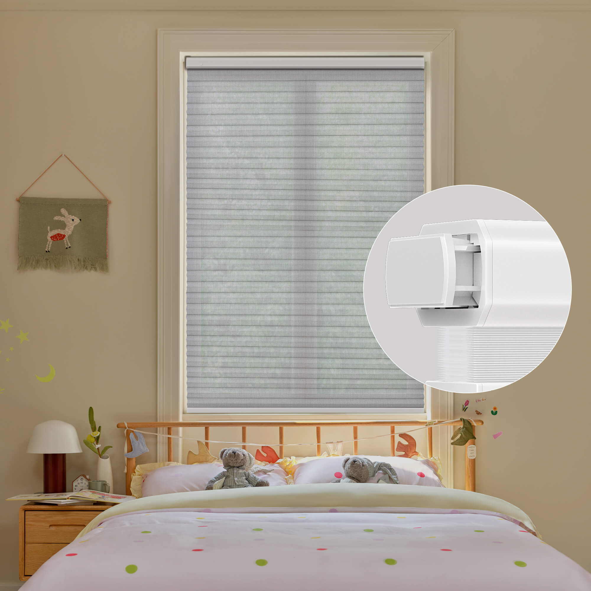 Allesin Prestige Motorized Light Filtering Honeycomb Shades