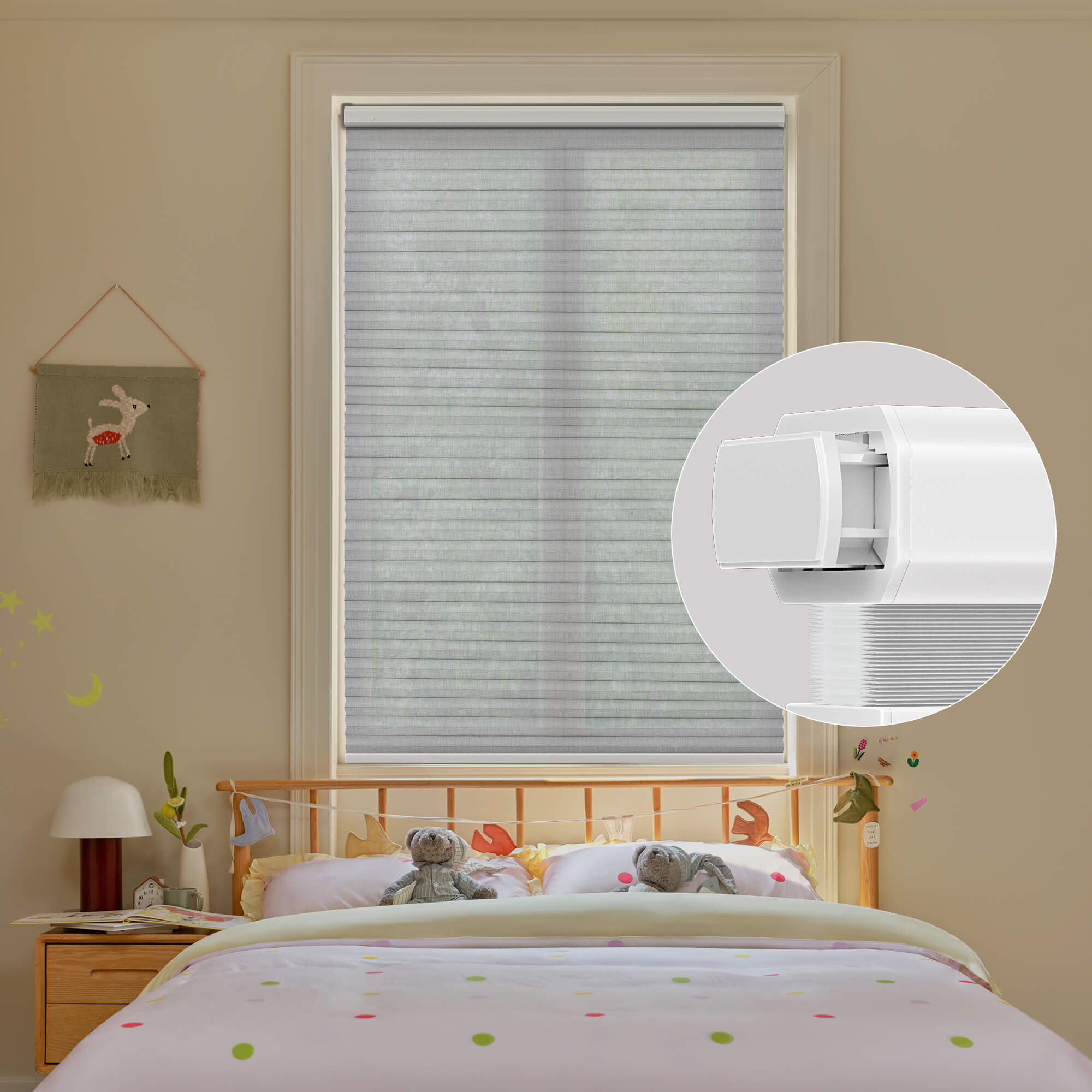 Allesin Prestige Motorized Light Filtering Honeycomb Shades