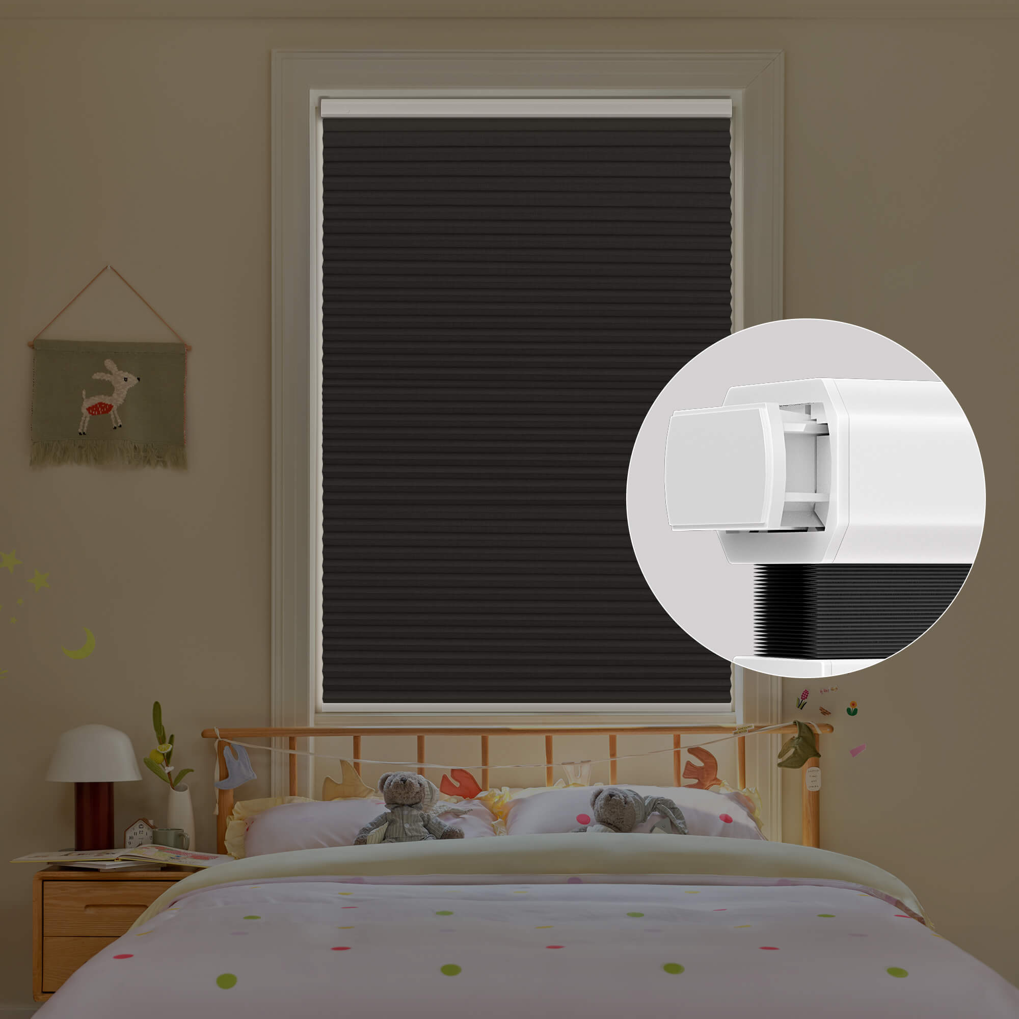 Allesin Prestige Motorized Blackout Honeycomb Shades