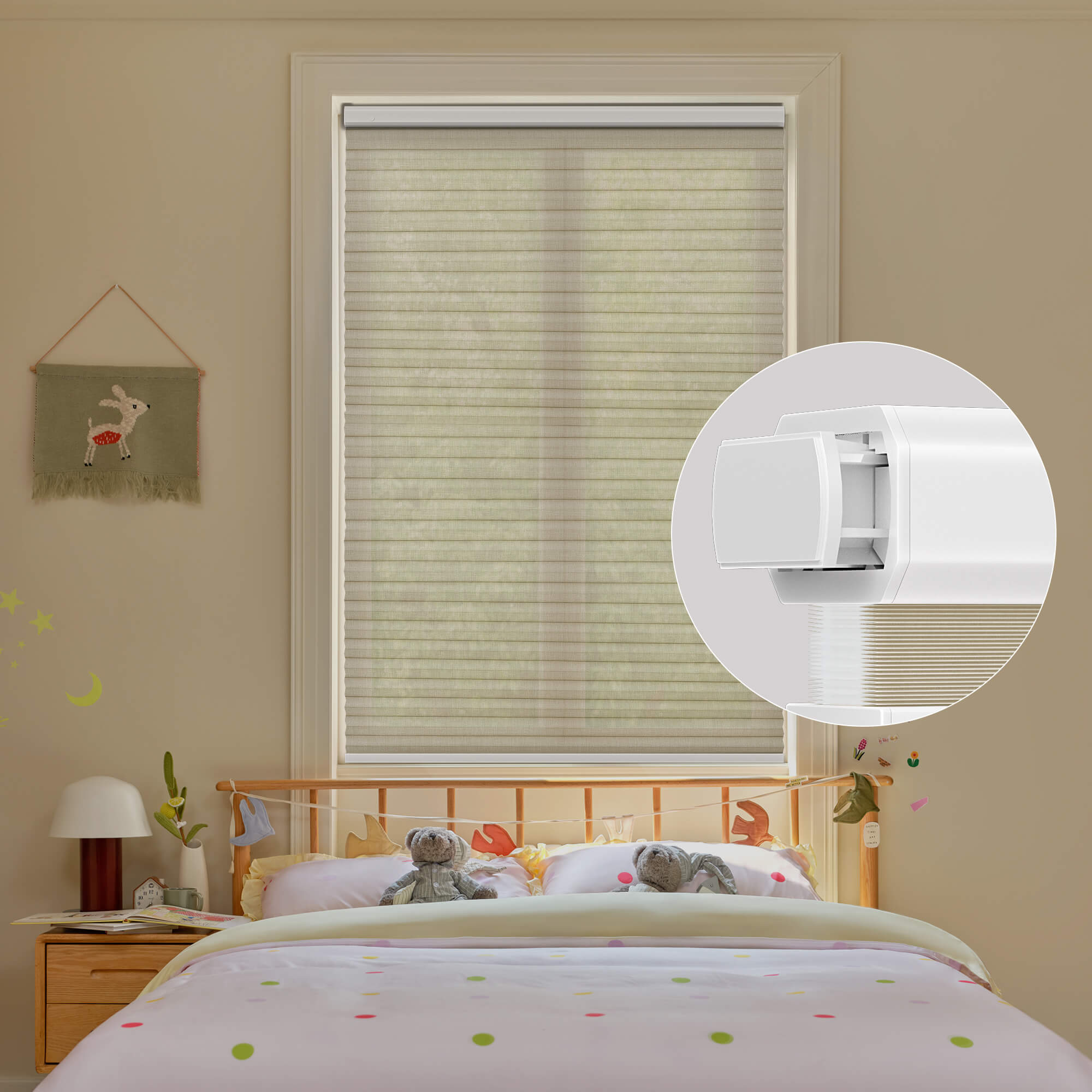 Allesin Prestige Motorized Light Filtering Honeycomb Shades