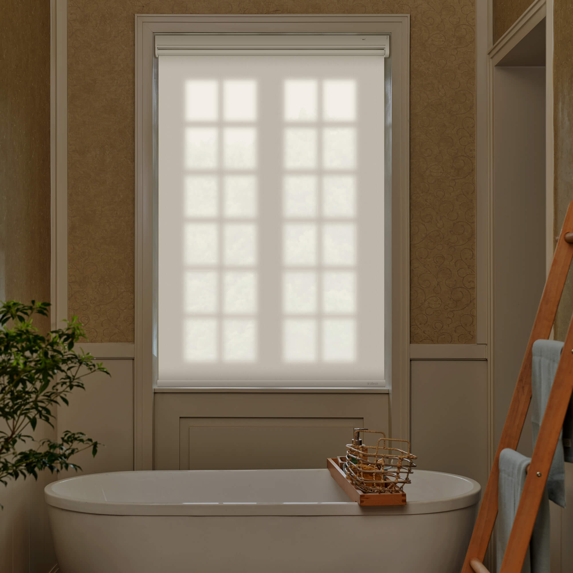 Allesin No-Drill Motorized Roller Shades | Light Filtering