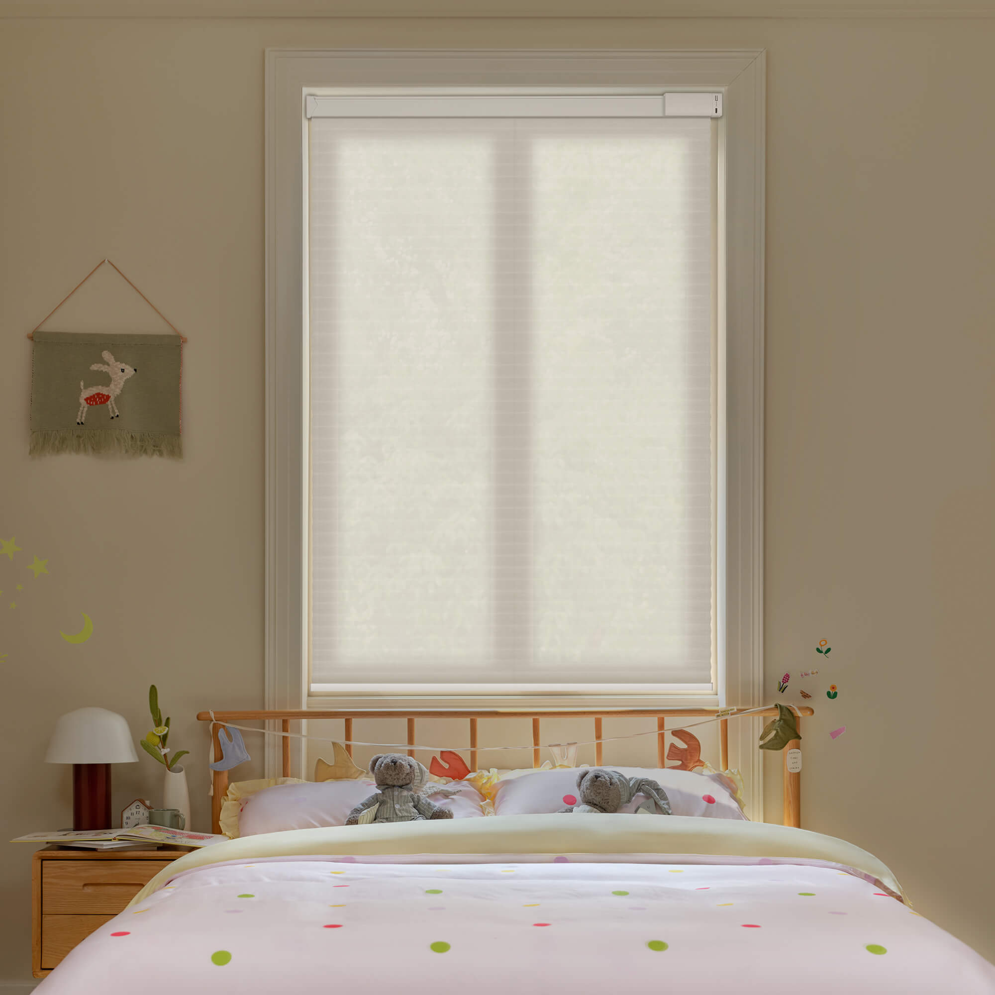 Allesin Motorized Light Filtering Honeycomb Shades | Select Series
