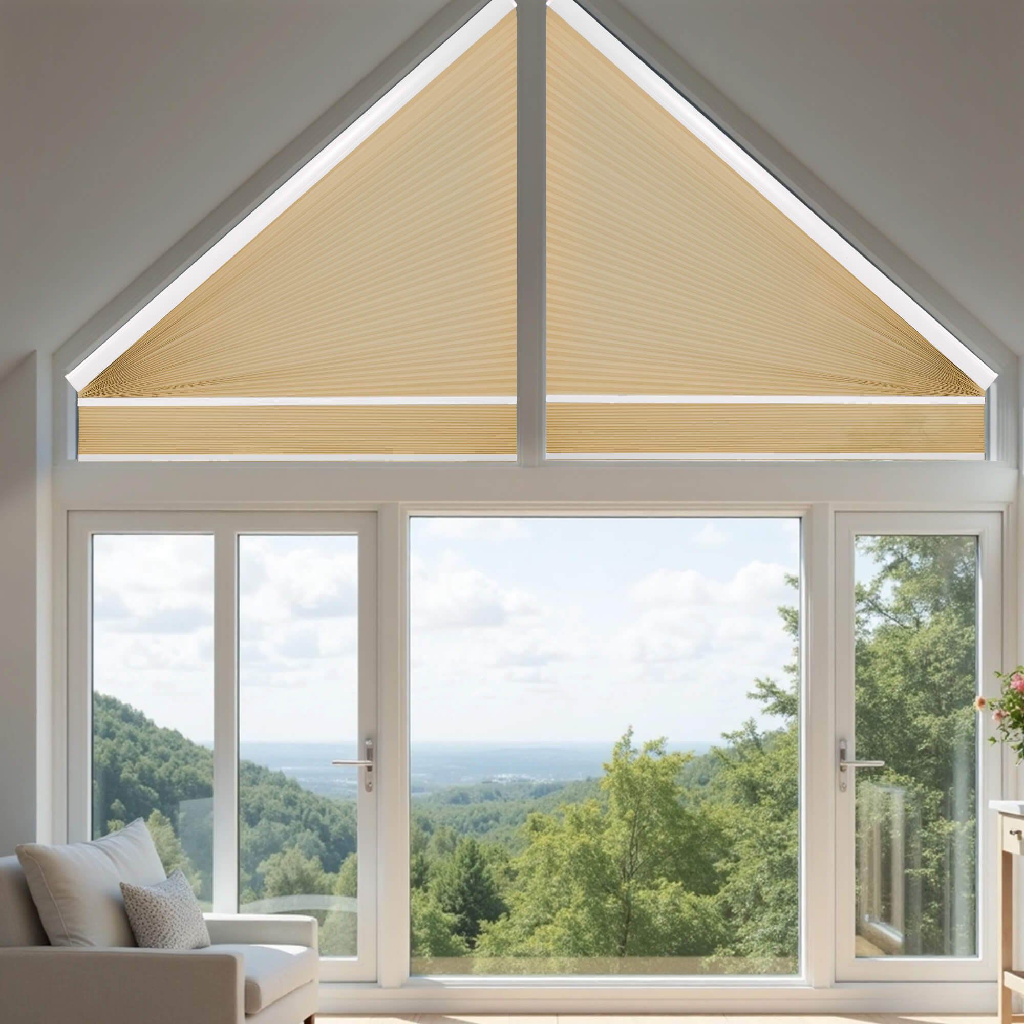 Allesin Angle Top Light Filtering Honeycomb Shades