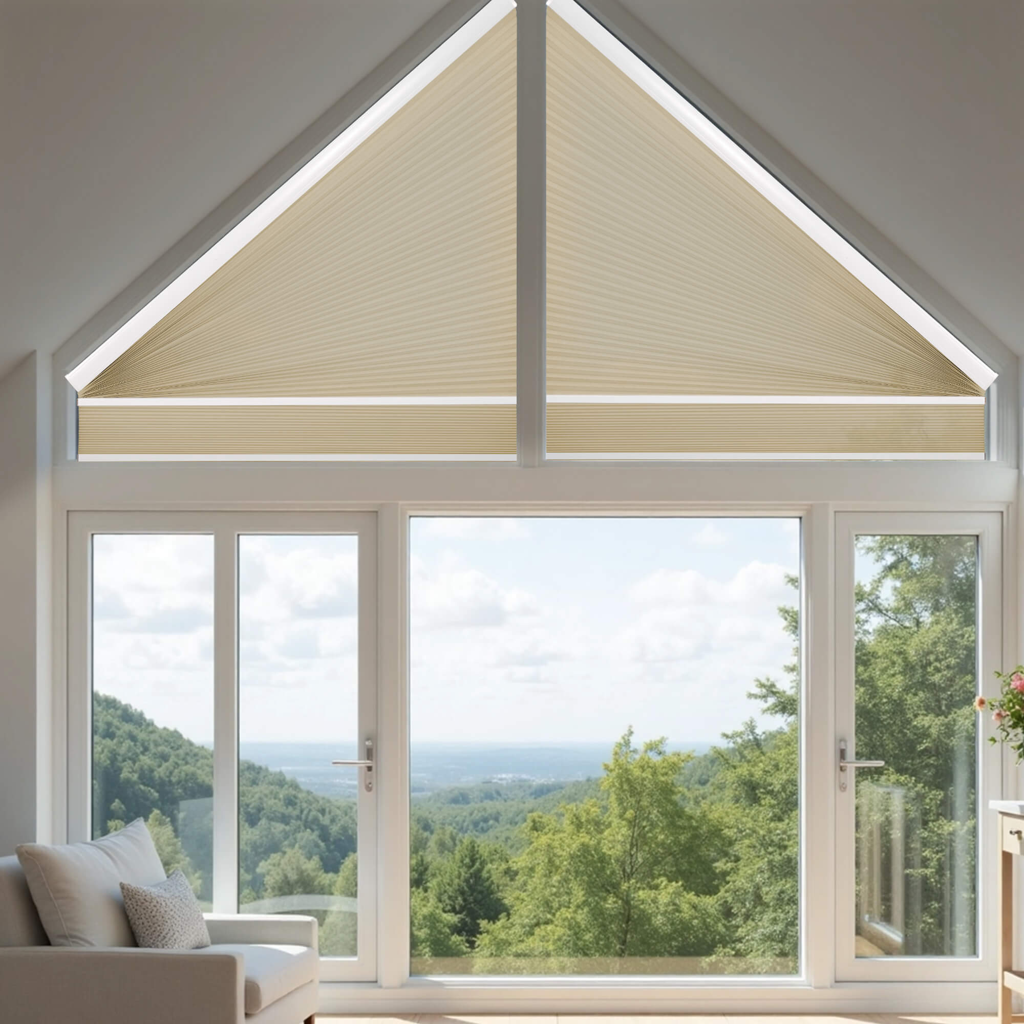 Allesin Angle Top Light Filtering Honeycomb Shades