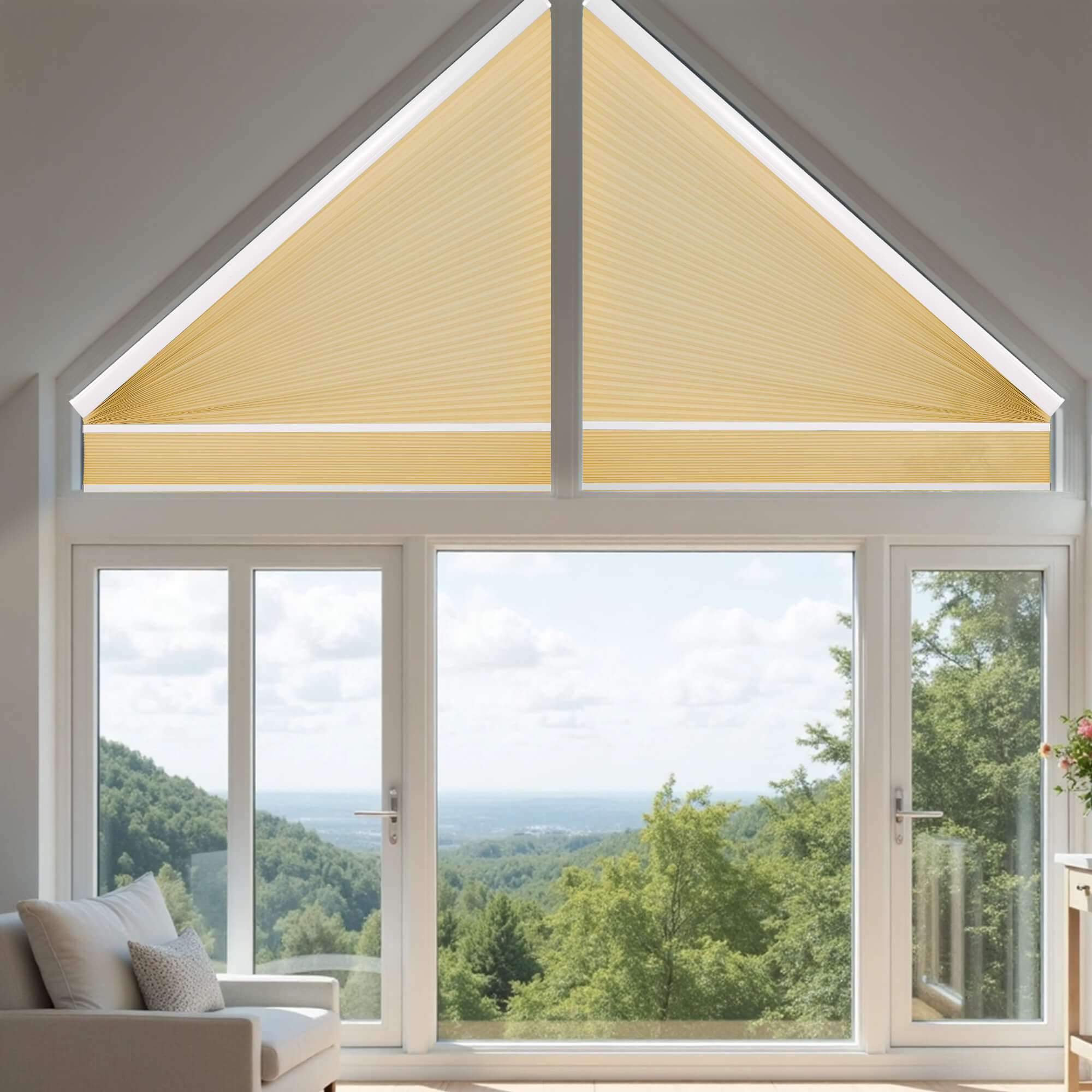 Allesin Angle Top Light Filtering Honeycomb Shades