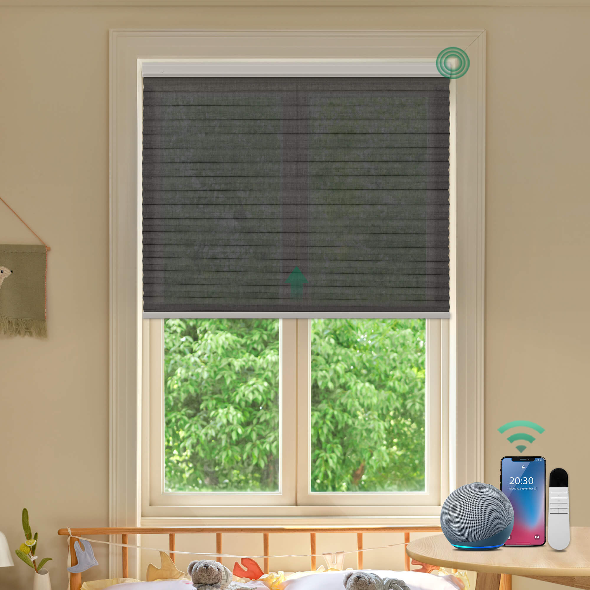 Allesin Prestige Motorized Light Filtering Honeycomb Shades