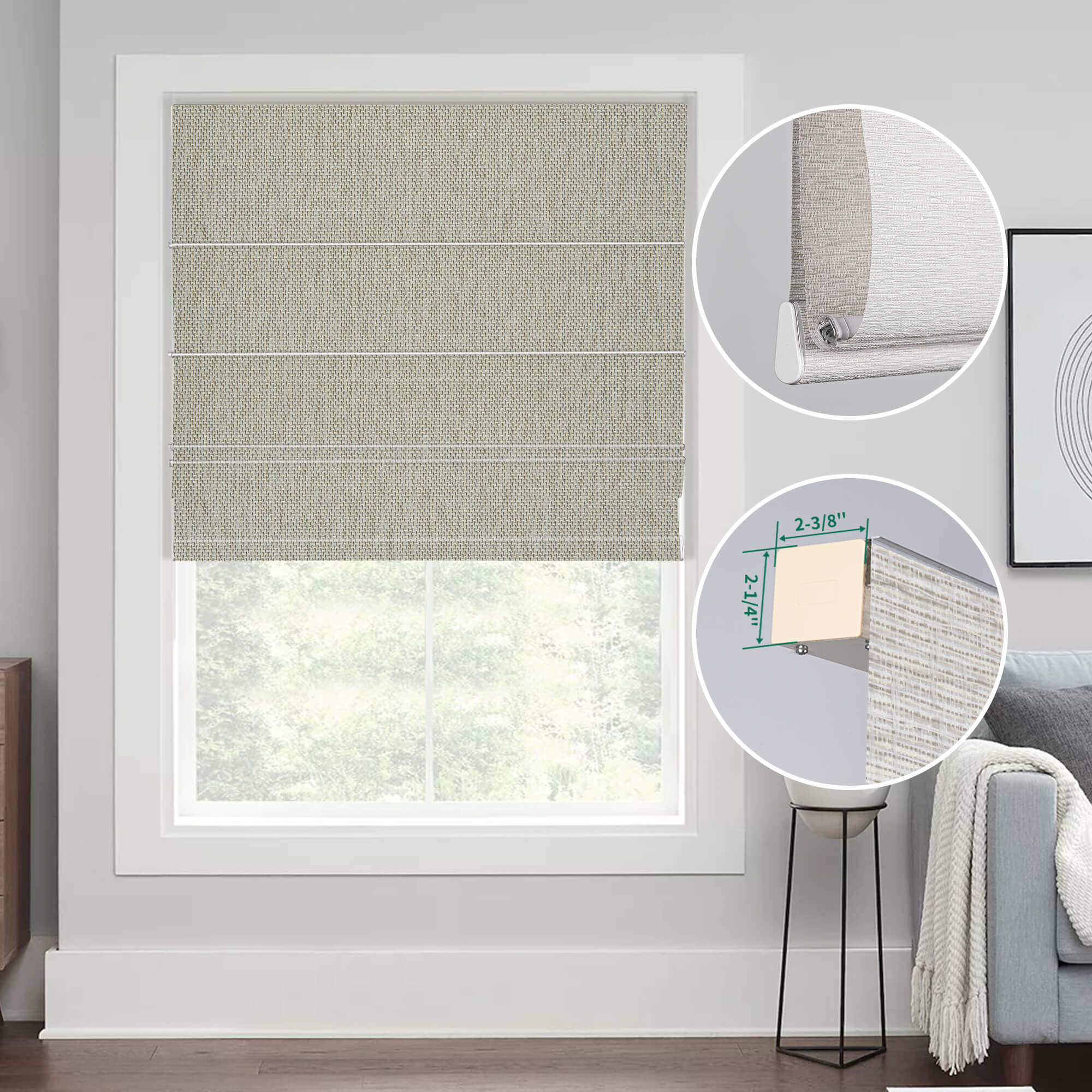 Allesin Motorized Blackout Roman Shades