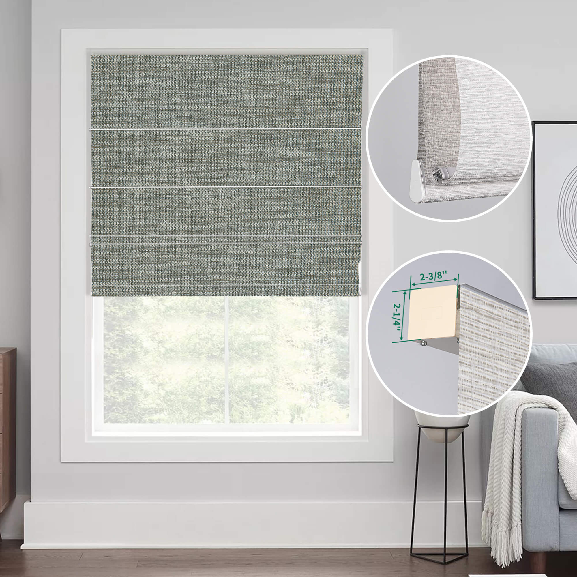 Allesin Motorized Blackout Roman Shades
