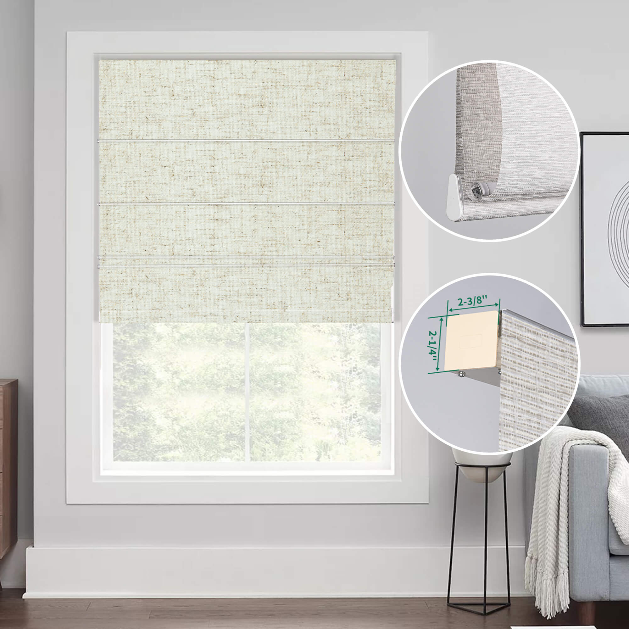 Allesin Motorized Blackout Roman Shades