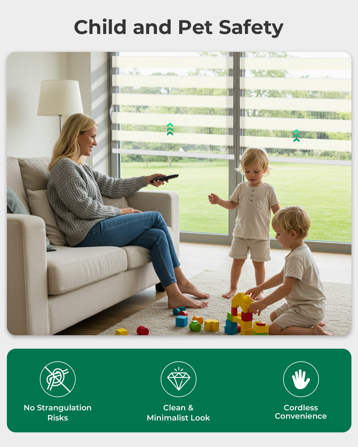 Allesin Motorized Zebra Shades | Drill Needed | Standard Sizes